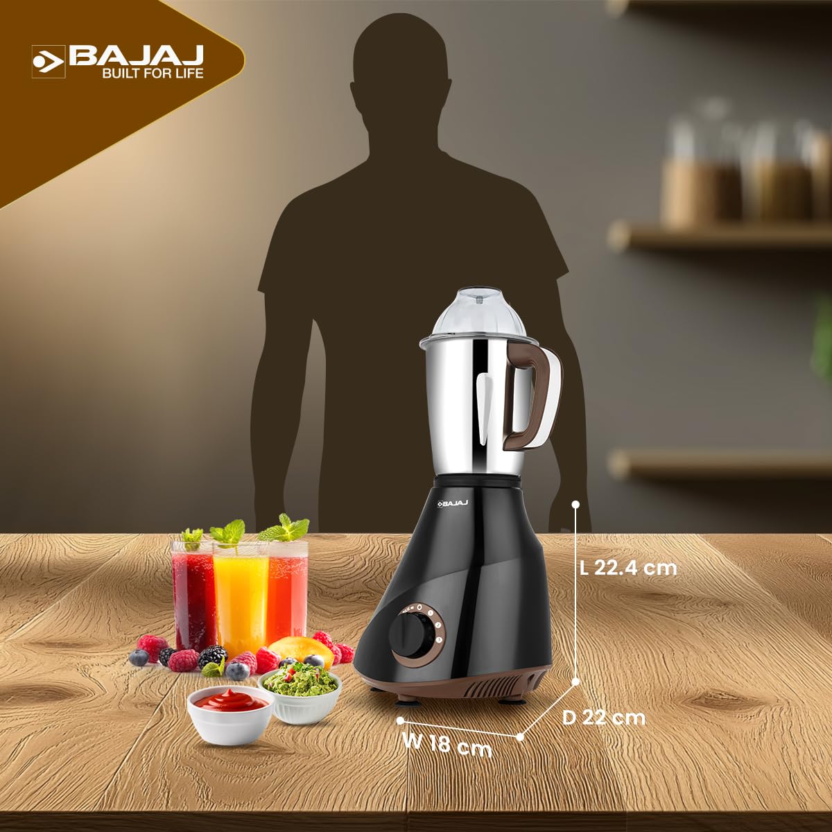 Bajaj Armor Series QuadraMax 1000W Mixer Grinder 