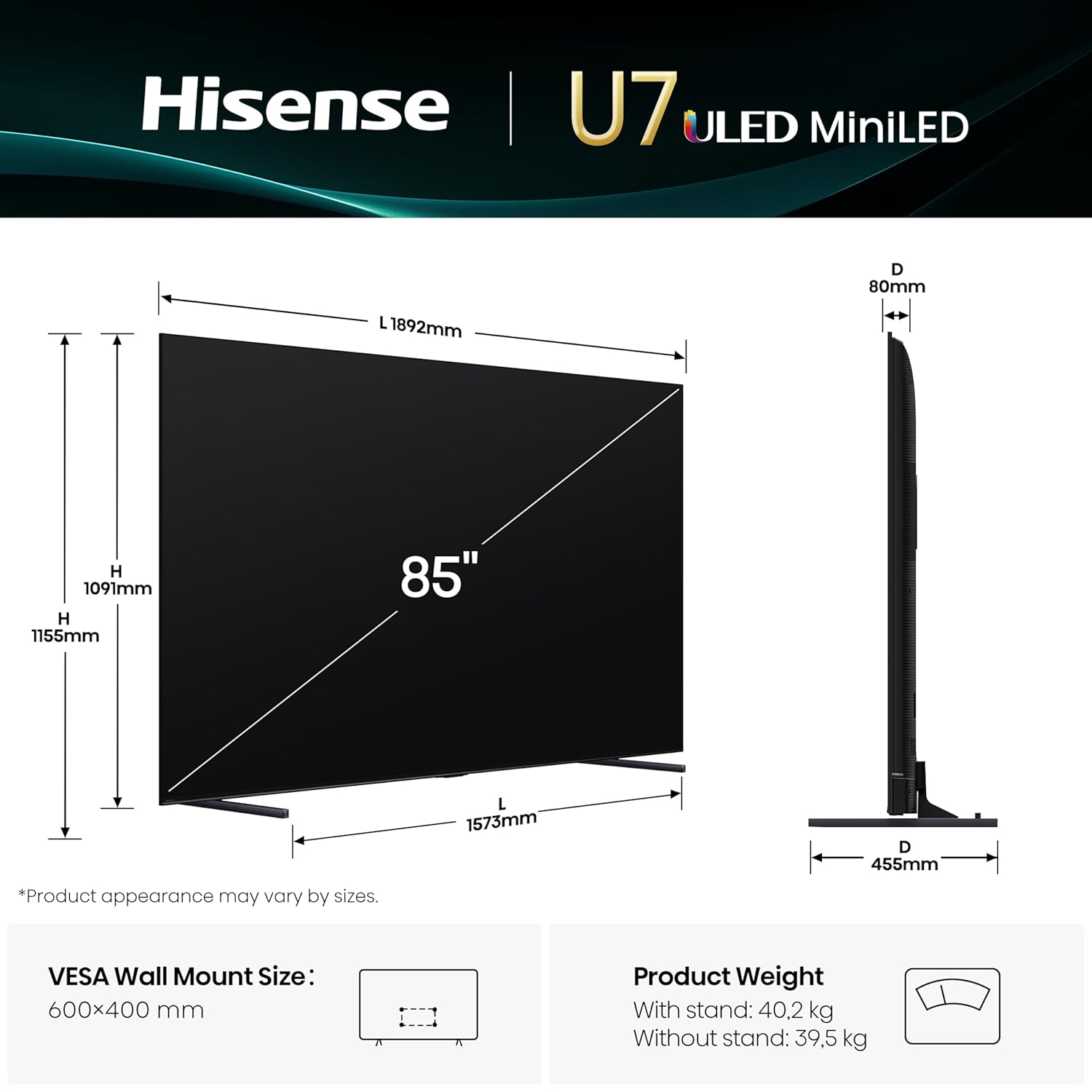 #Hisense Smart QLED Mini LED TV