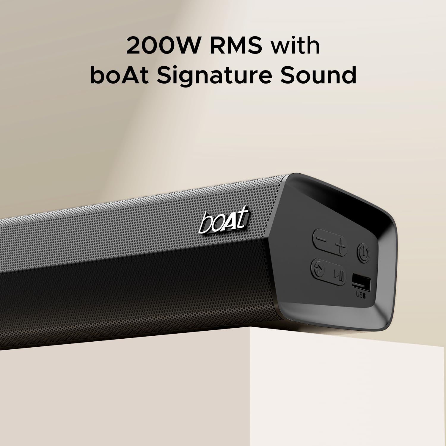 boAt Aavante Bar 2000 Pro 200 W Signature Sound, 2.1CH Wireless Subwoofer, EQ Modes,Multiple Ports, Master Remote, Bluetooth Sound Bar, Home Theatre Soundbar Speaker (Premium Black)