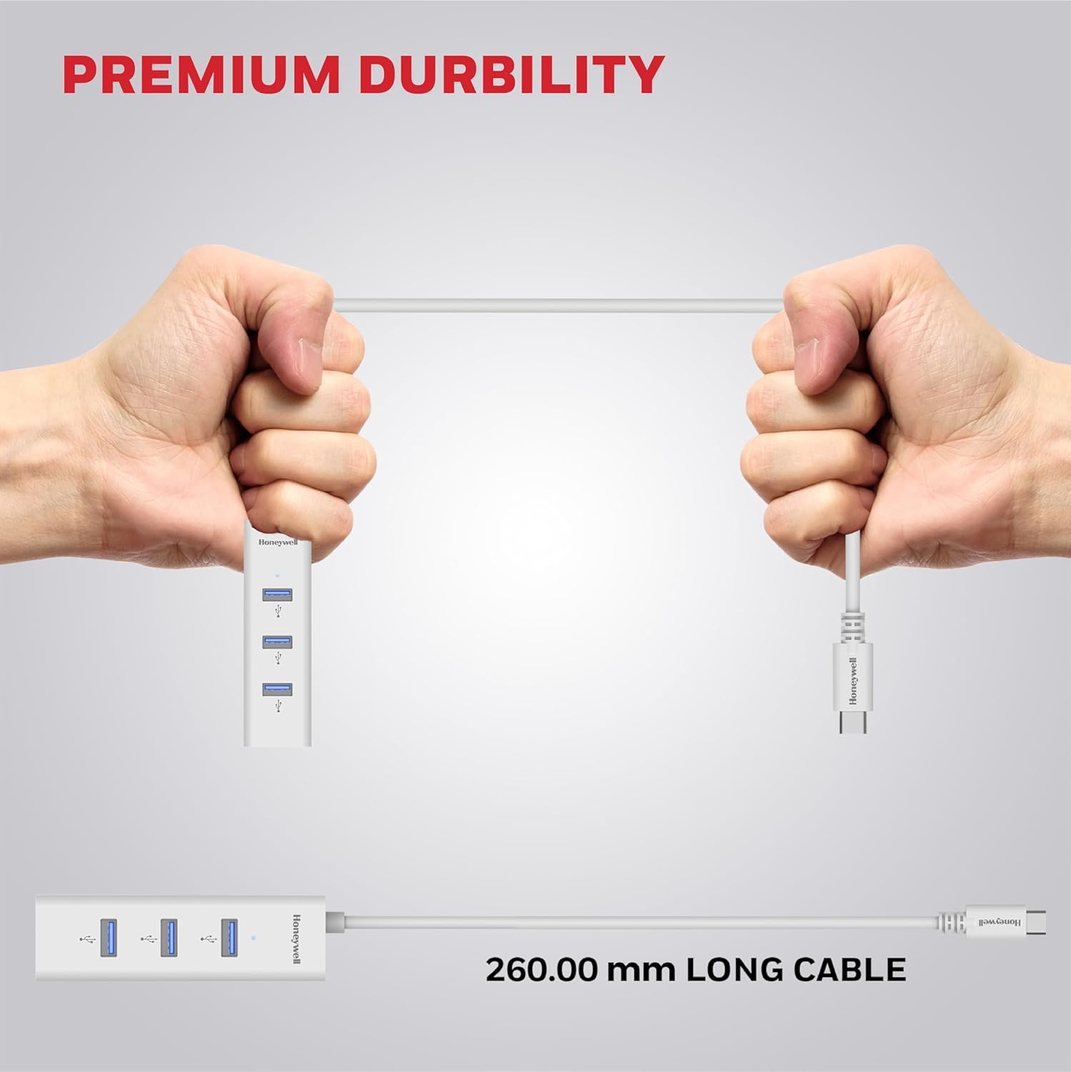 Honeywell Momentum Type C to 4xUSB 3.0 Hub, Super-Fast Transmission Speed 5GBPS, Max Current 900mA per Port, Universally Compatible with All Type C- MacBook, Laptop, PC, Printer, Mobiles, Keyboard