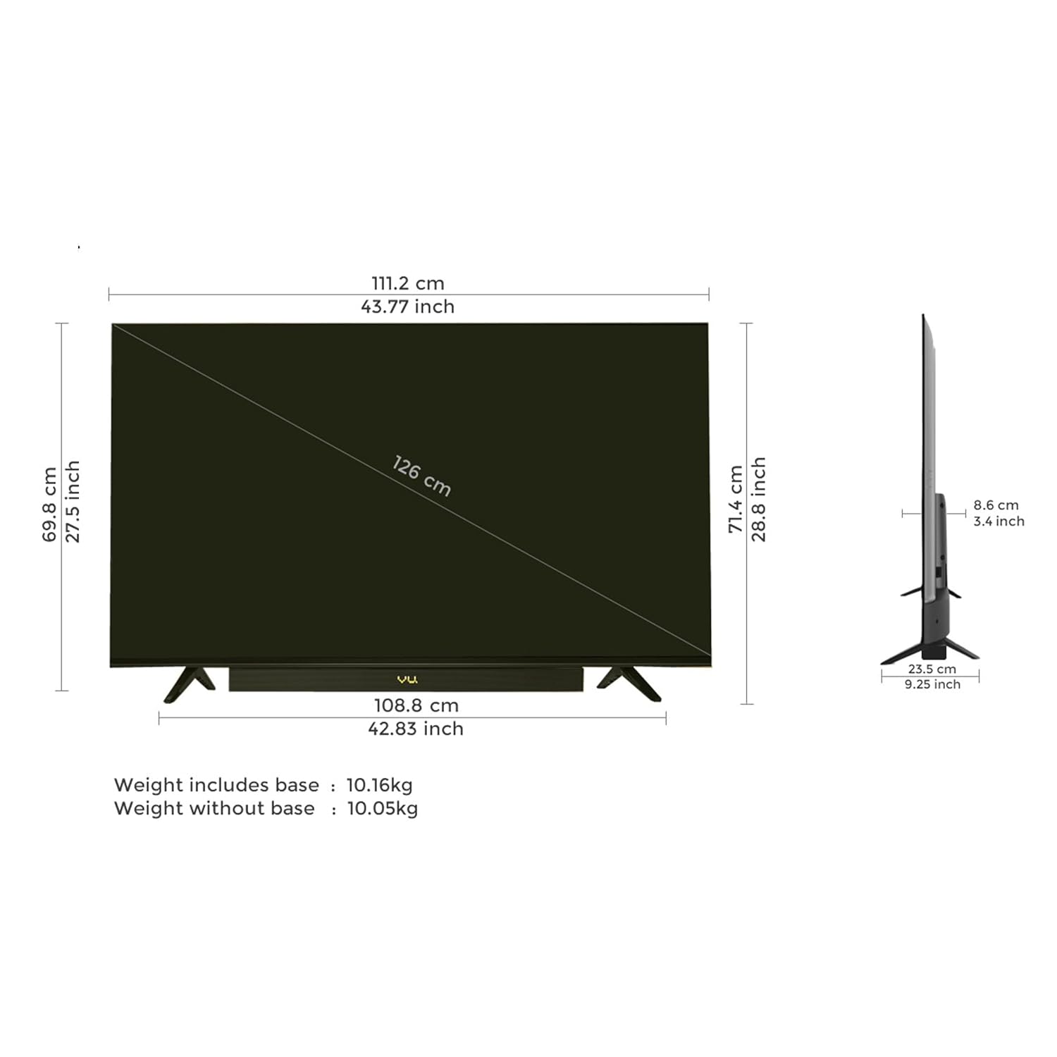 Vu 126cm (50 inches) Vibe Series QLED Google TV 50VIBE24 (Black) With 3 Year Warranty
