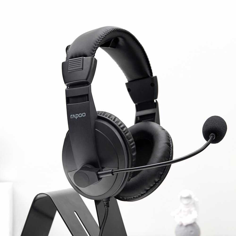 Rapoo H150S USB Wired Stereo Headset – 40 mm Drivers, 360° Rotatable Mic, Noise-Reduction, Over-Ear Design