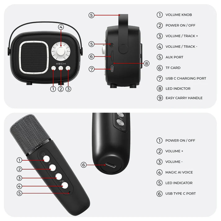 Xech Retro Jam Your Ultimate Karaoke Party Companion