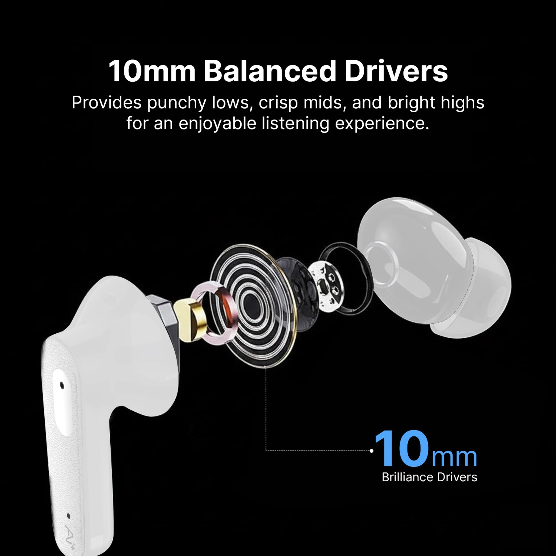 AI+ NovaPods Go Ice Blue White Earbuds