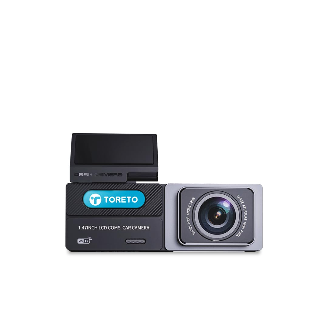 Toreto Dash Eye1 Camera for Car Front and Rear|1080P Full HD Dash Cam|3" LCD & ADAS Dashcam|Night Vision|G-Sensor|Wi-Fi App Connectivity|Parking Surveillance Loop & Emergency Recording Car Dash Camera