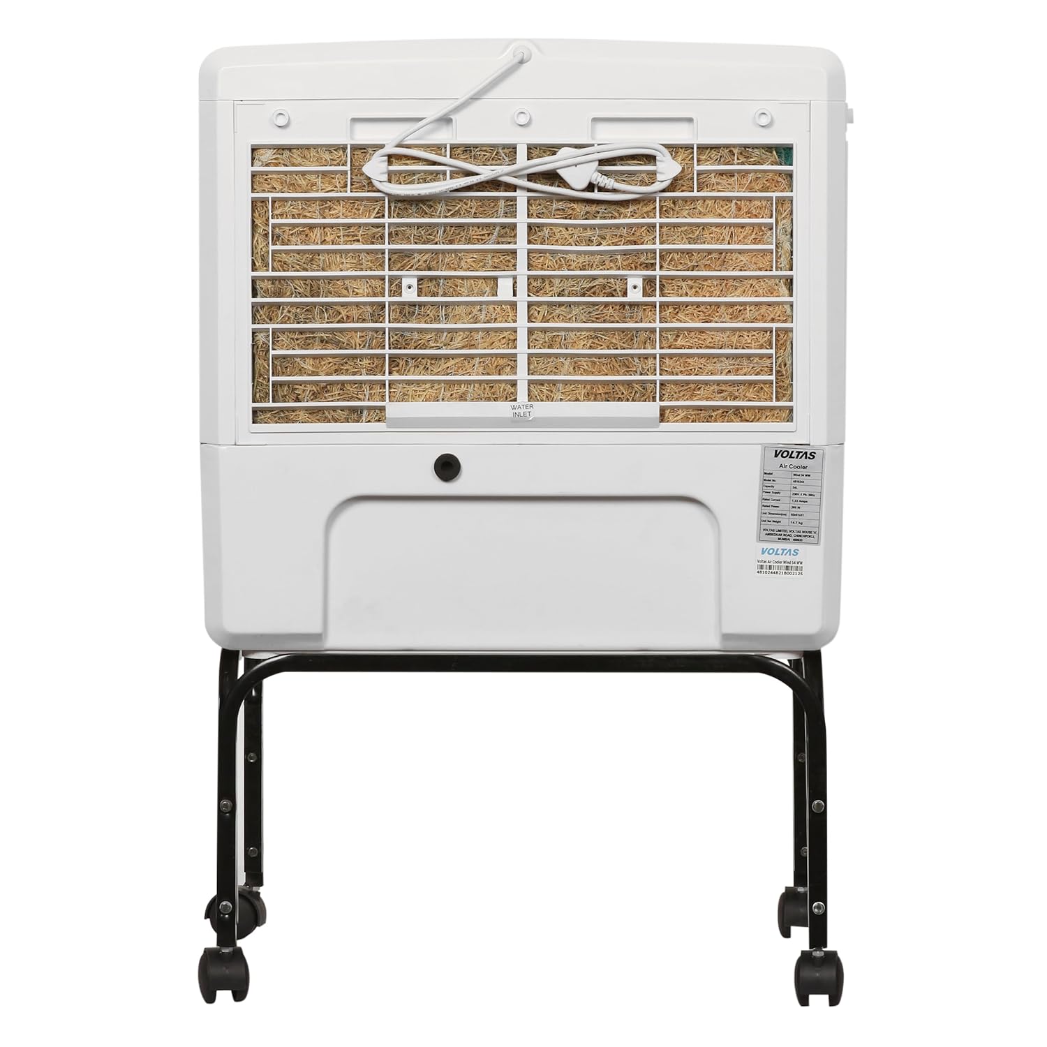 Voltas Wind 54 WW Air Cooler for Home- Wood Wool Cooling Pads with 3 Speed Settings- 54 Litres- White
