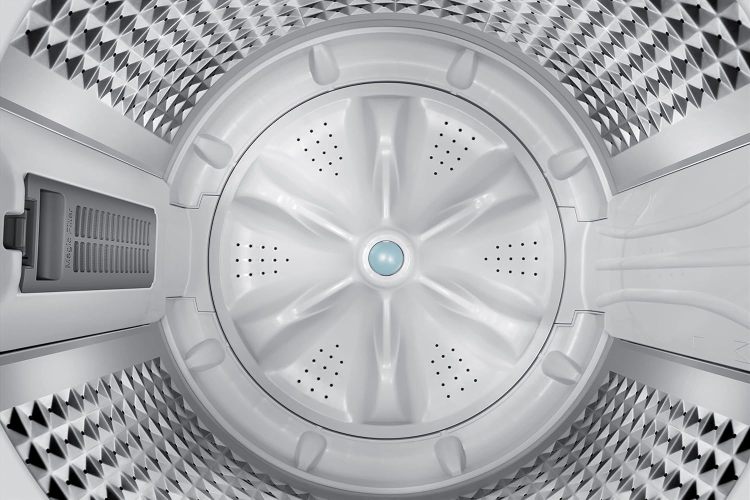 SAMSUNG 8 kg 5 Star Inverter Fully Automatic Top Load Washing Machine (WA80BG4542BDTL- Diamond Drum- Dark Gray)