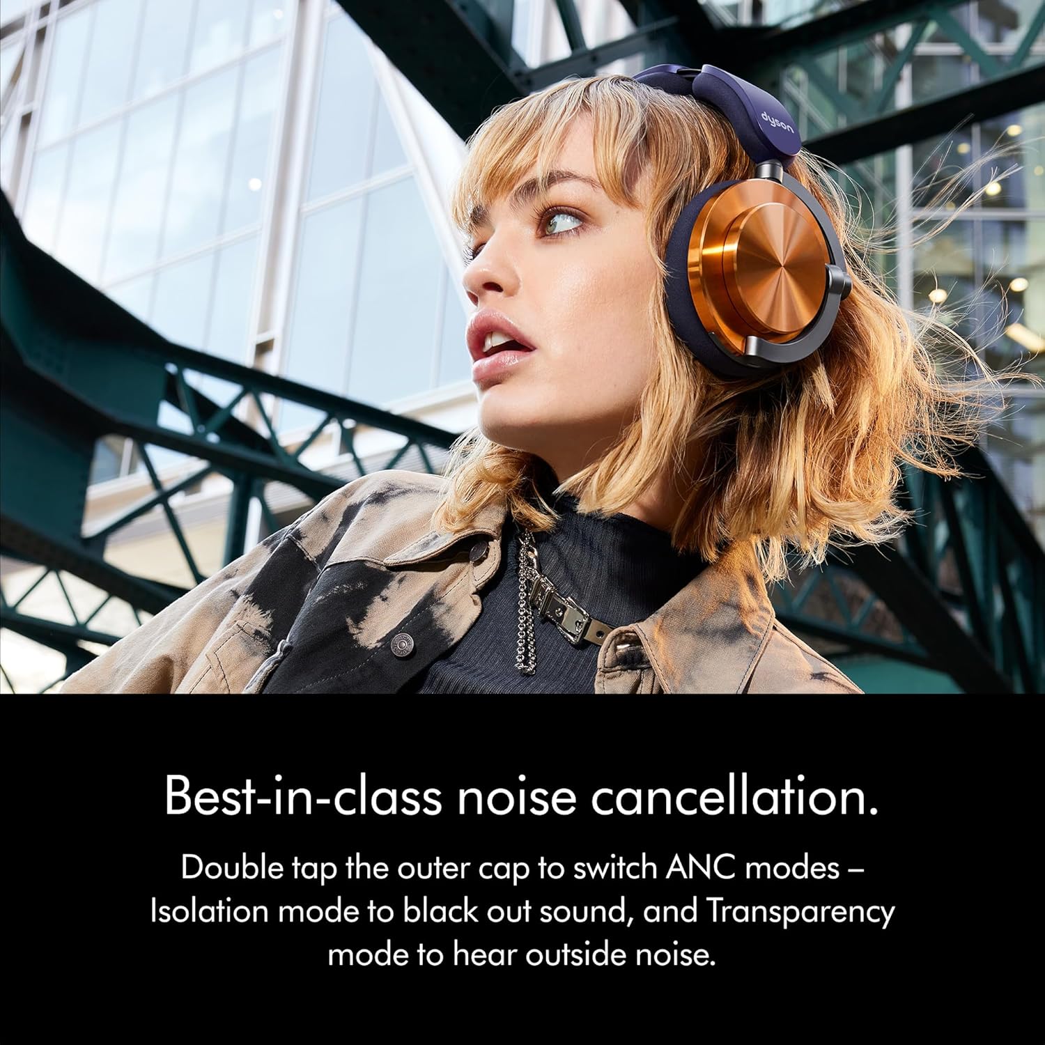 #Color_Prussian Blue Dyson OnTrac Noise-Cancelling Headphones Copper Wireless Audio