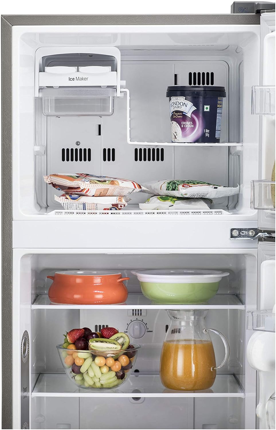 LG 291 L Frost Free Double Door 2 Star Refrigerator  (Shiny Steel- GL-C322KPZY)