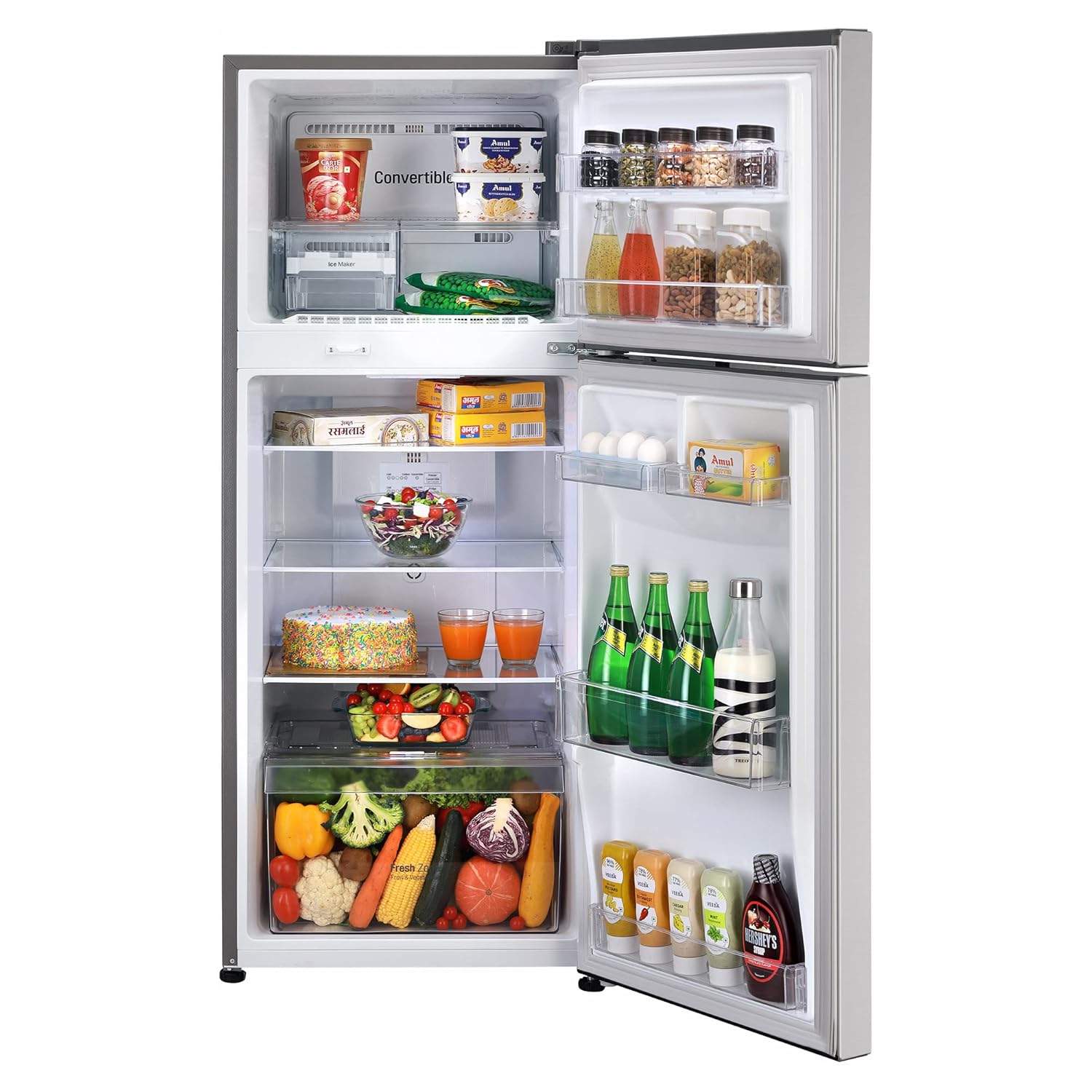 LG 240 L 2 Star Frost-Free Smart Inverter Double Door Refrigerator Appliance (2023 Model- GL-S292SPZY- Shiny Steel- Convertible)