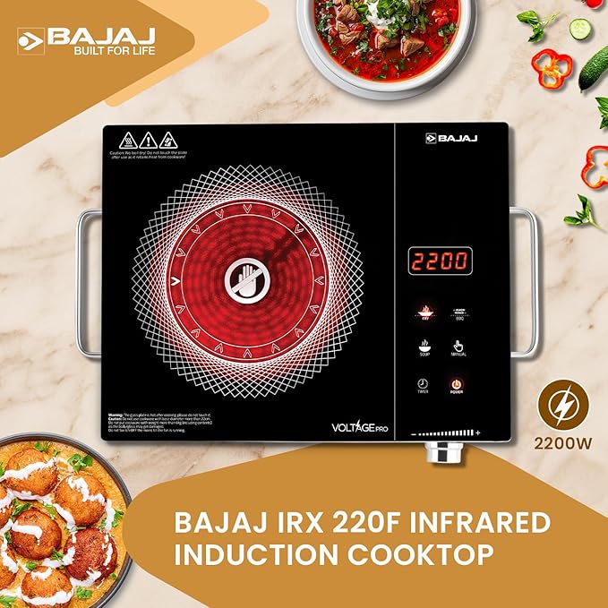Bajaj IRX 220F Infrared Cooktop 2200 W Black/Silver