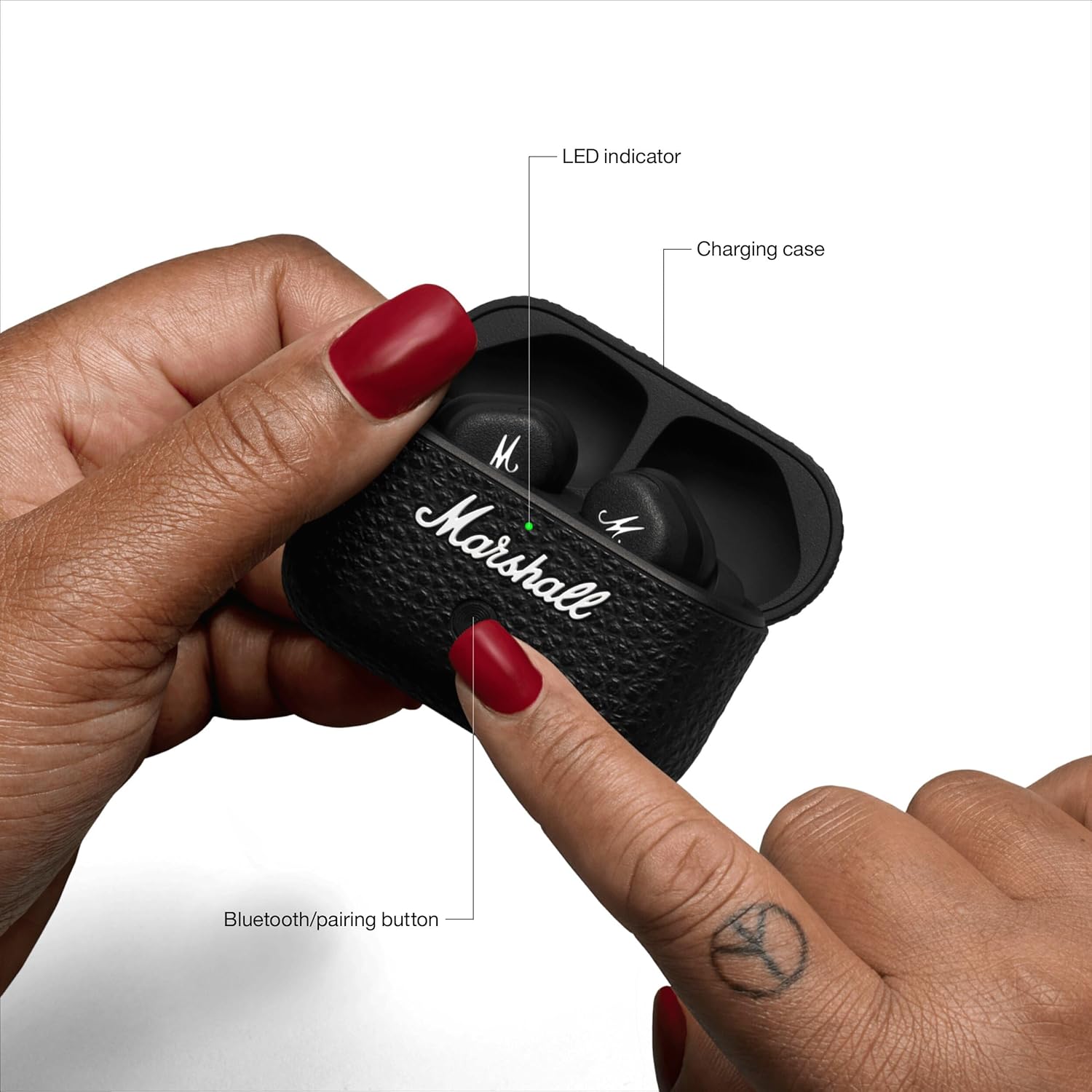 Marshall Motif Ii ANC - True Wireless Active Noise Cancelling Bluetooth in Ear Earbuds with Transparency Mode and 30 Hours of Playtime - Black