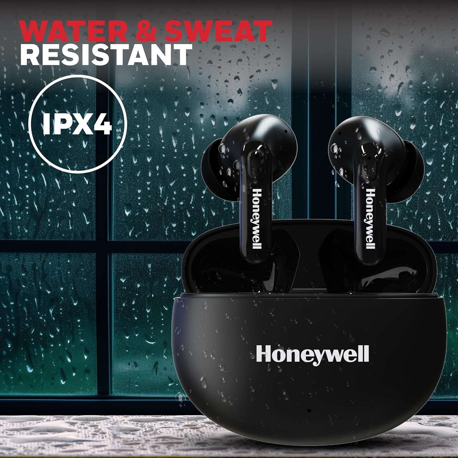 Honeywell Suono P2100 Bluetooth TWS Earbuds with 50H of Playtime  ENC Mode  4xMics  Type C Fast Charging  Low Latency Mode for Gaming  Bluetooth V5.3  13mm*2 Drivers  Voice Assistant 2 Years Warranty