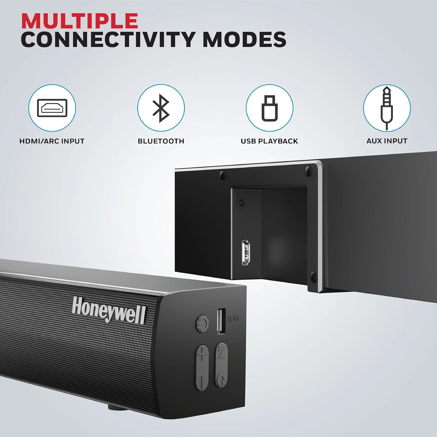 Honeywell New Launch Suono P3000 Soundbar with 80W Stereo Sound  2.0Ch  Deep Bass  3 EQ Mode  BT v5.3+EDR Dual 58 * 90mm Drivers  Input Mode - AUX  USB  HDMI/ARC  Sleek Remote