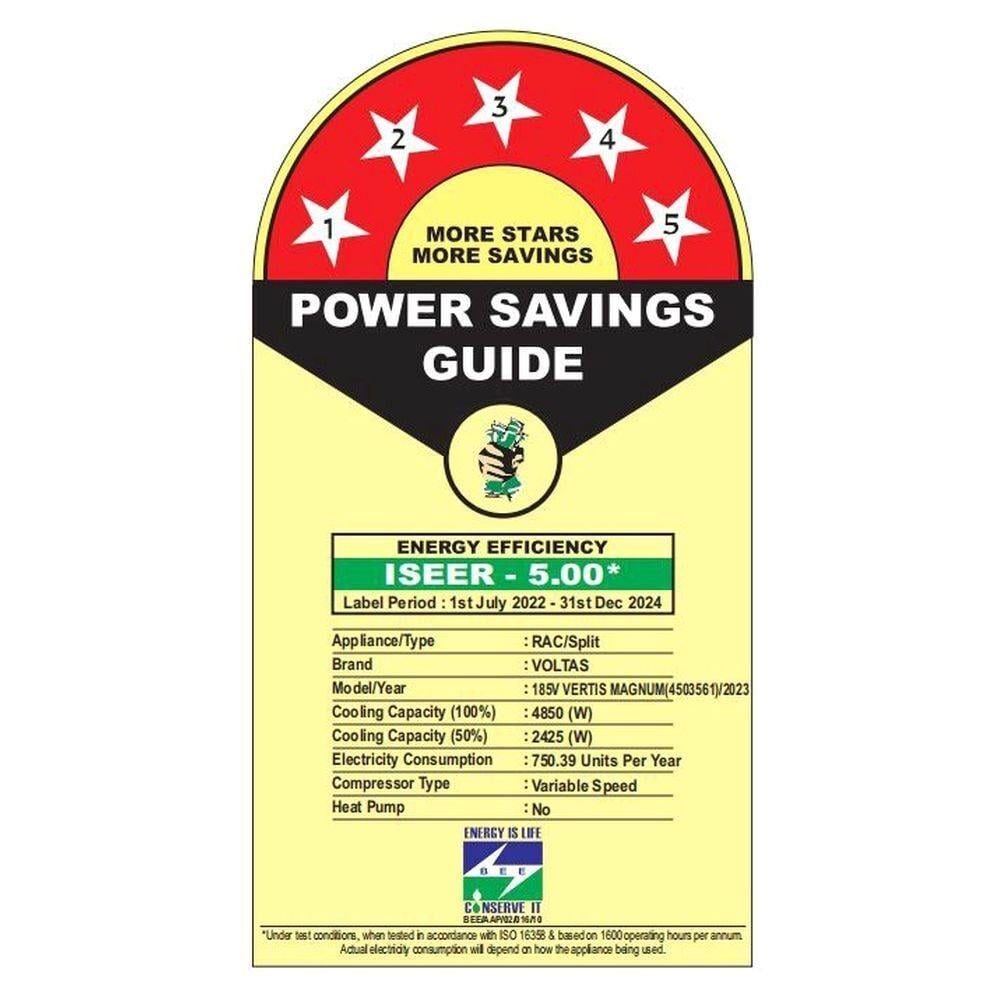 #Voltas 1.5 Ton 5 Star Convertible Inverter Split AC Vertis Magnum