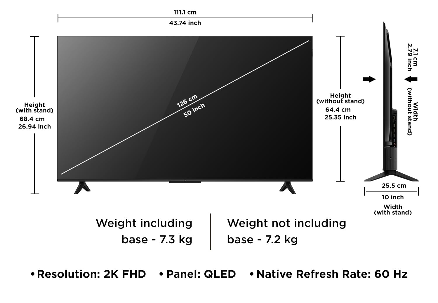 TCL TV 50 Inch S5K Full HD QLED Smart Google TV with vibrant butterfly design and smart features