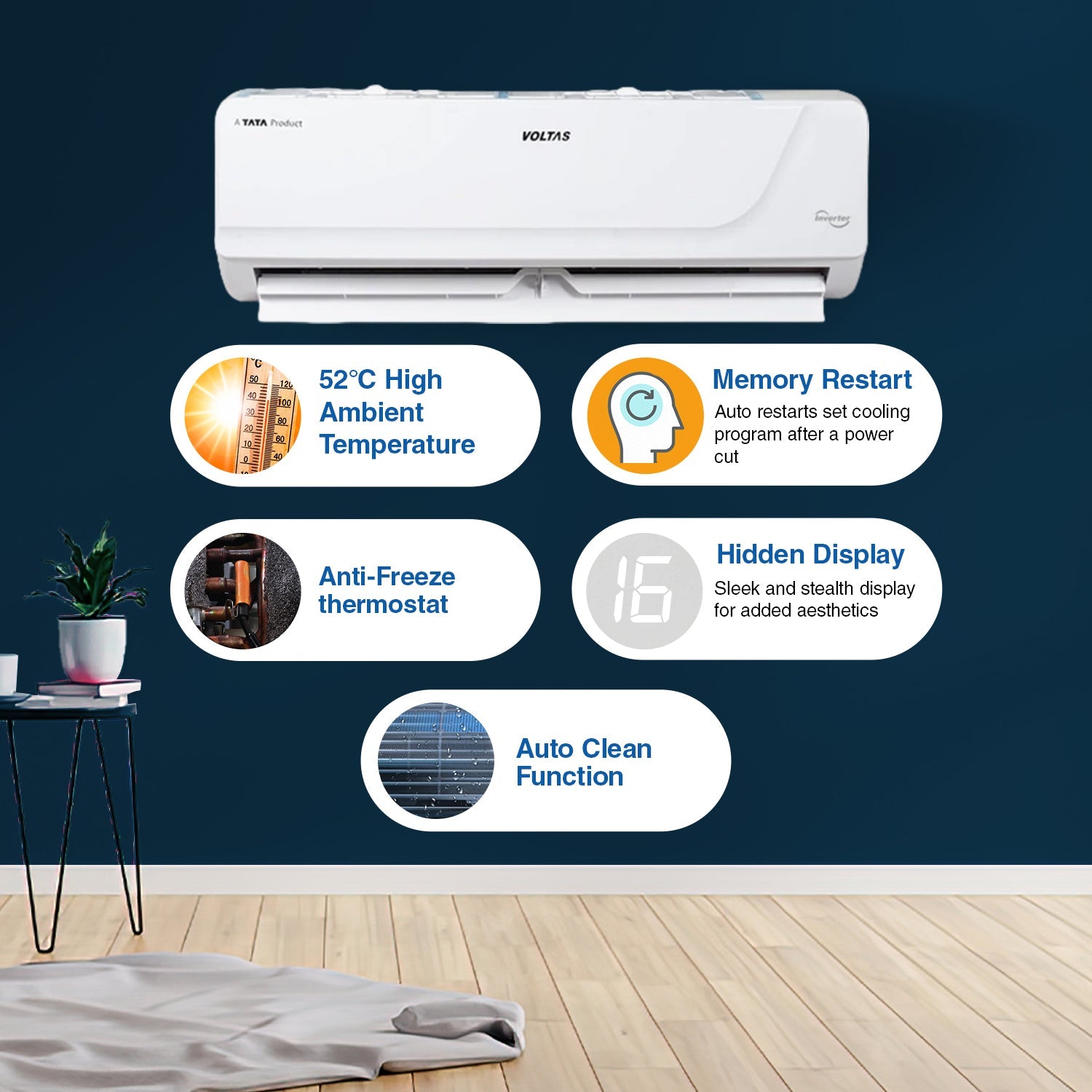 Voltas SmartAir Inverter AC- 1.5 Ton- 3 star - 183V Vertis Platina