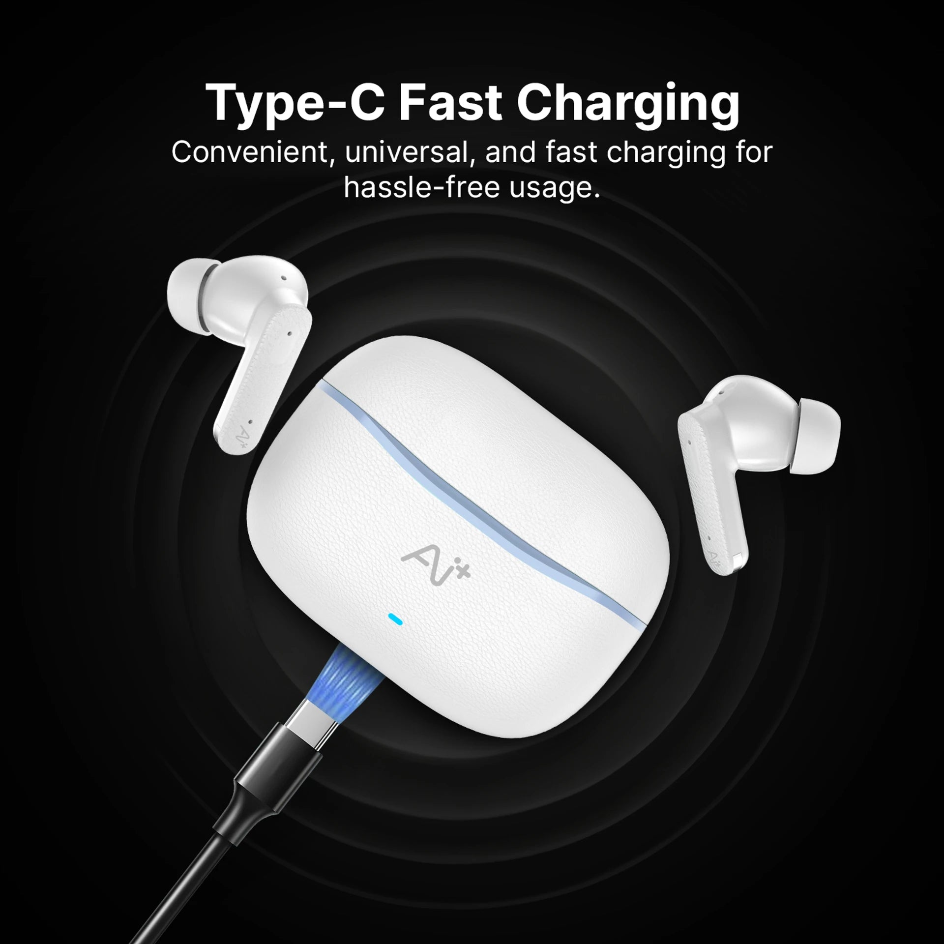 AI+ NovaPods Go Ice Blue White Earbuds