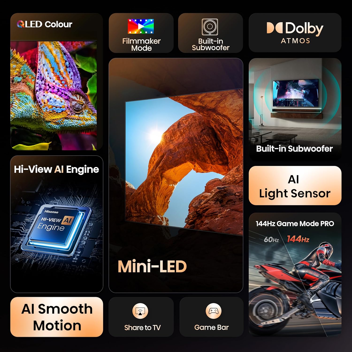 Hisense Smart QLED Mini LED TV 65U7Q 4K