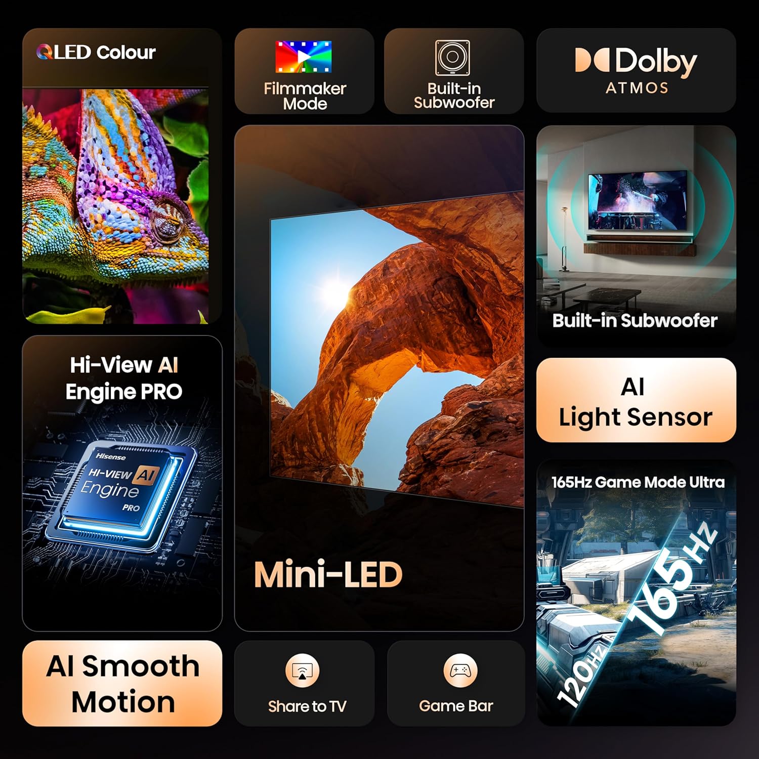 Hisense Smart QLED Mini LED TV 100U7Q 4K