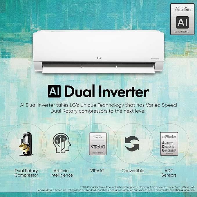 LG 3 Star (1.0) Split AC with AI Convertible- Auto Clean- Gold Fin+- Diet Mode+- Viraat Mode- 2025 Model