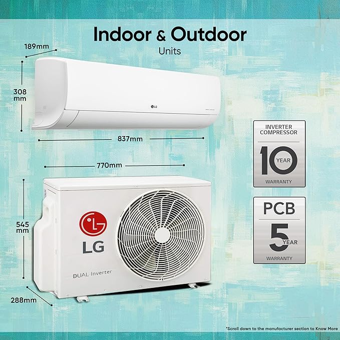 LG 3 Star (1.0) Split AC with AI Convertible- Auto Clean- Gold Fin+- Diet Mode+- Viraat Mode- 2025 Model