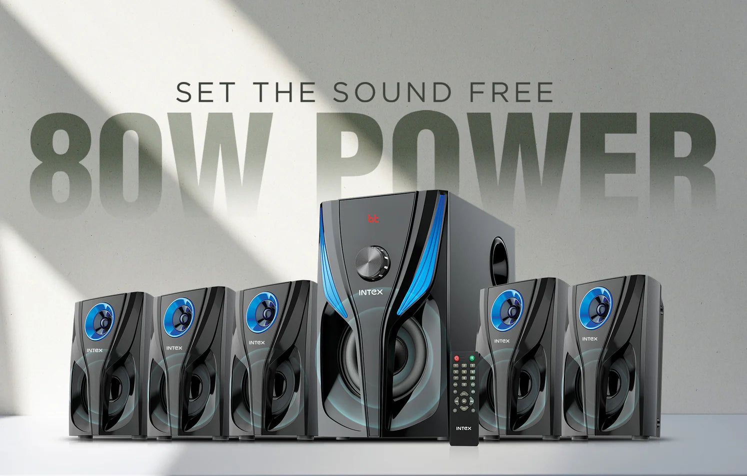 Roar R 800 5.1 CH Multimedia Speaker with 80W power and stylish design for immersive audio experience.
