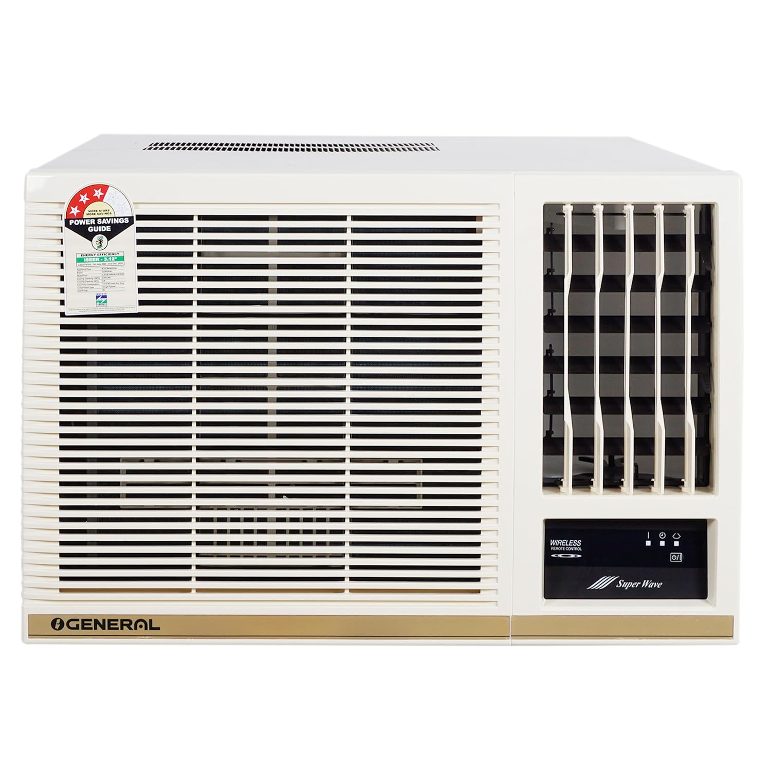 O'General BBAA Series 1.5 Ton 3 Star Window AC With Super Wave Technology 3-Speed Cooling (AXGB18BBAA-B  White)