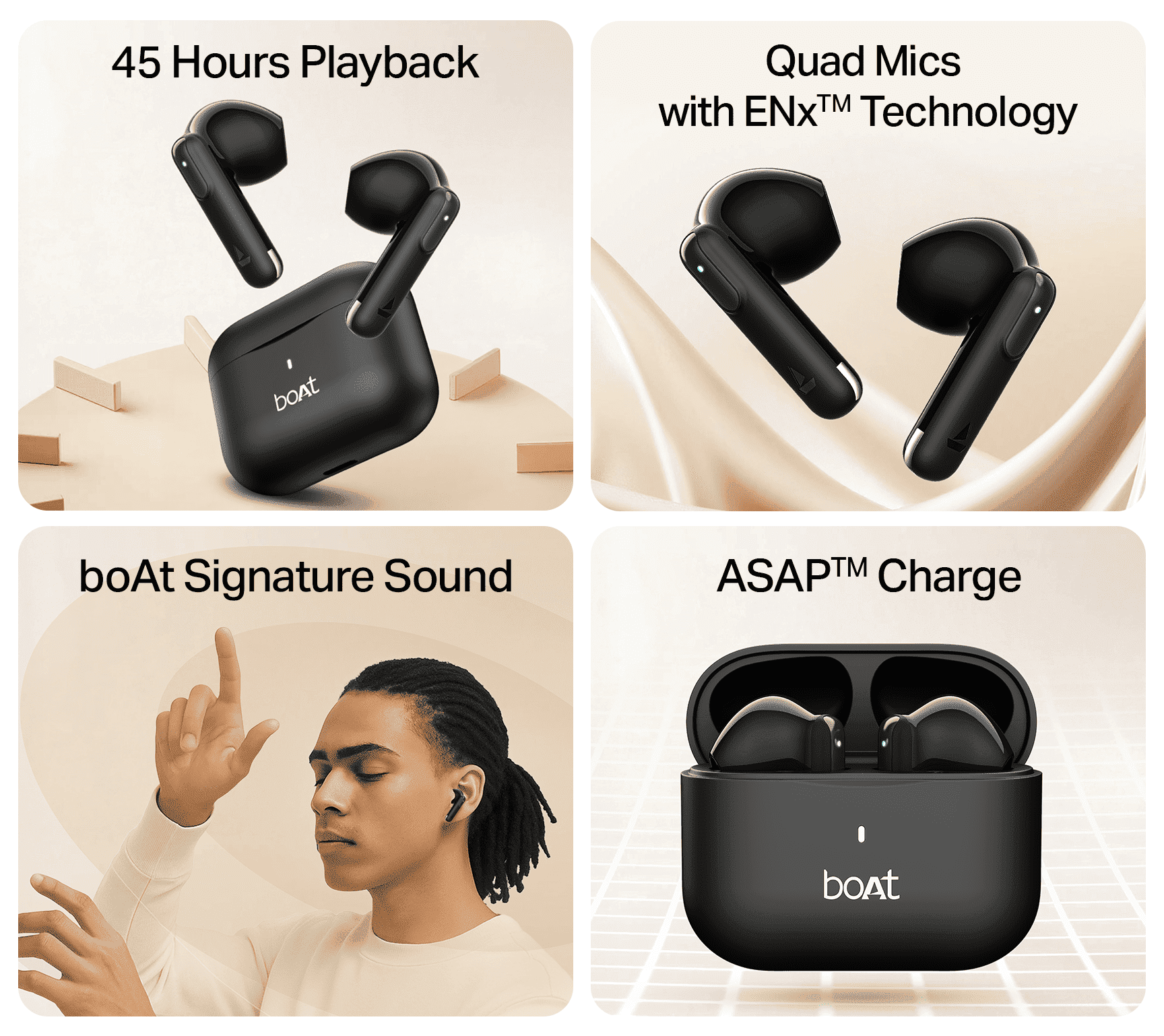 #Color_Shadow Black boAt Airdopes