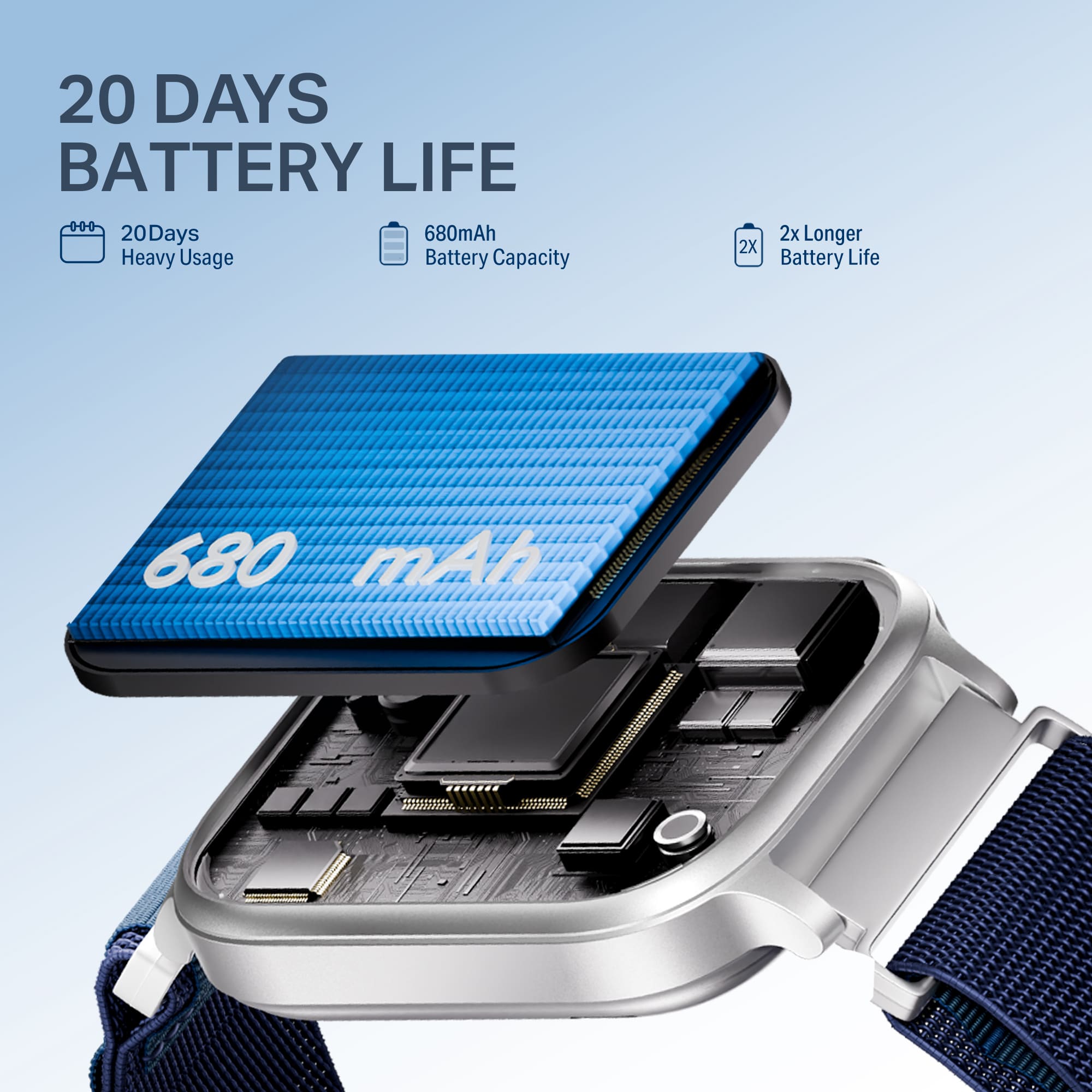 #Color_Sports Blue boAt Storm Infinity Max Smartwatch