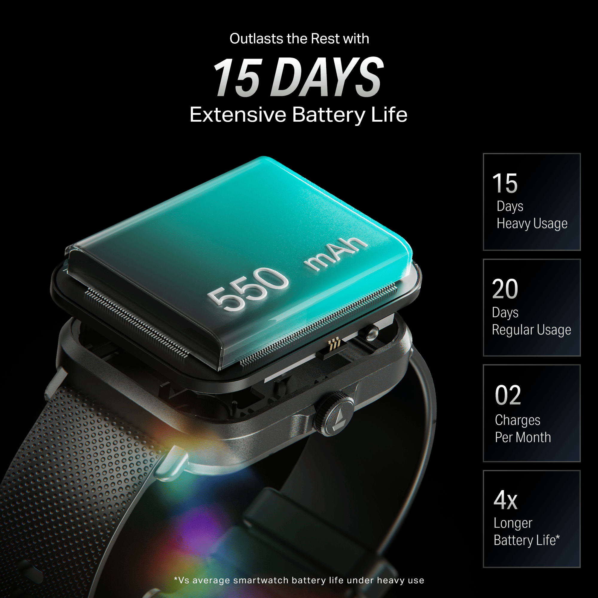 #Color_Active Black boAt Storm Infinity Smartwatch
