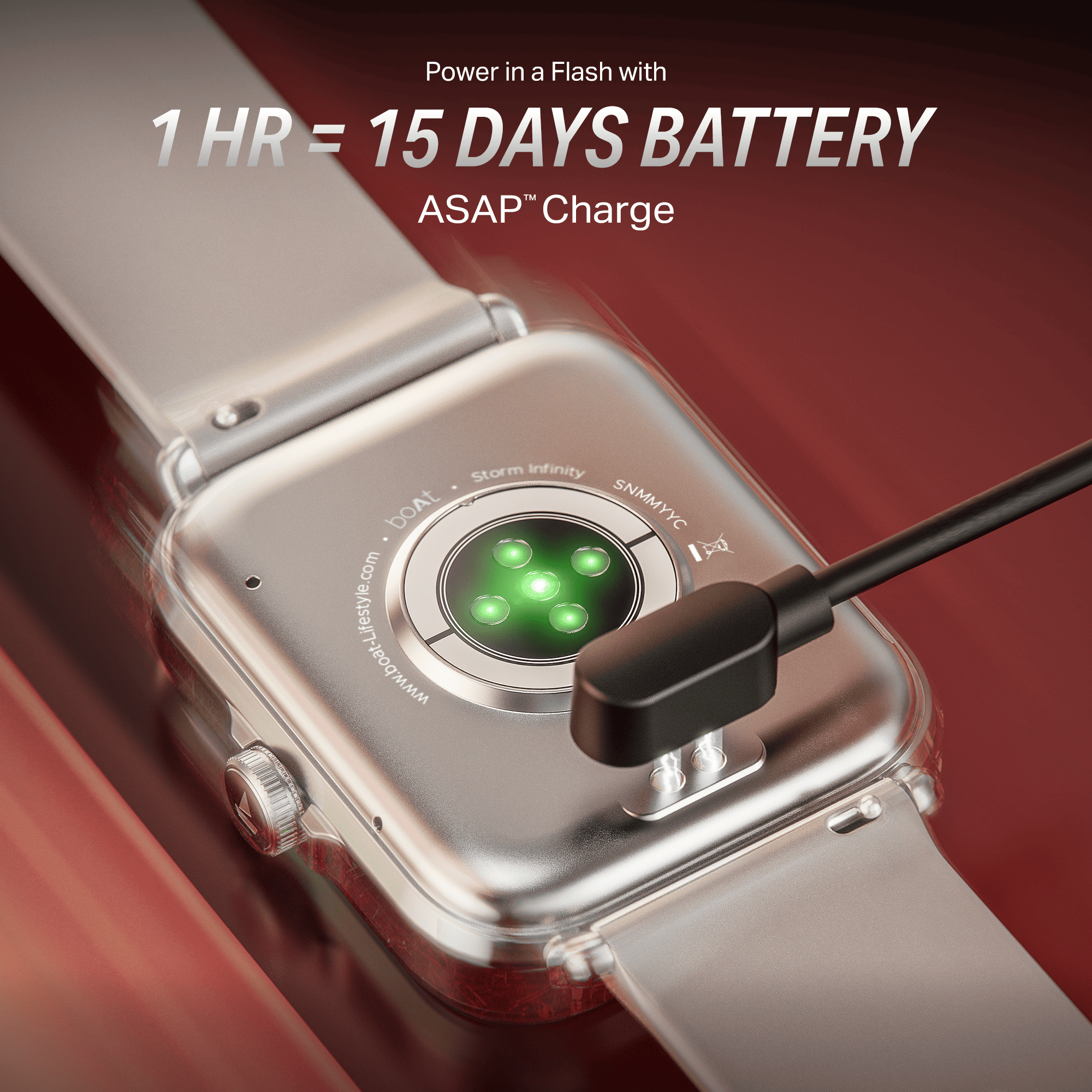 #Color_Silver Mist boAt Storm Infinity Smartwatch