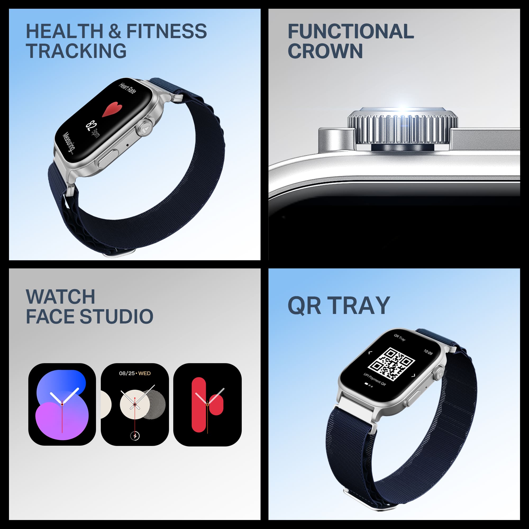 #Color_Sports Blue boAt Storm Infinity Max Smartwatch