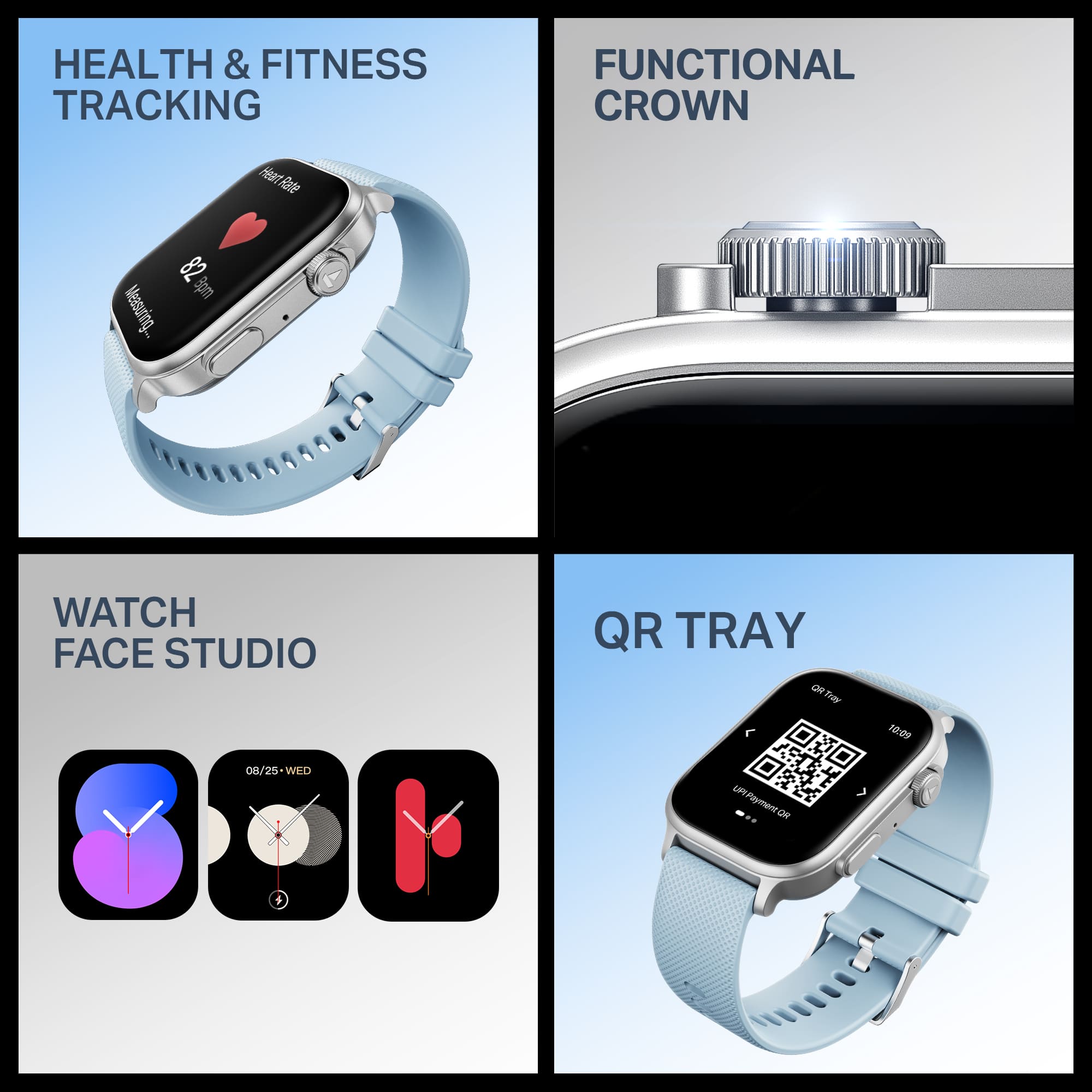 #Color_Sky Blue boAt Storm Infinity Max Smartwatch