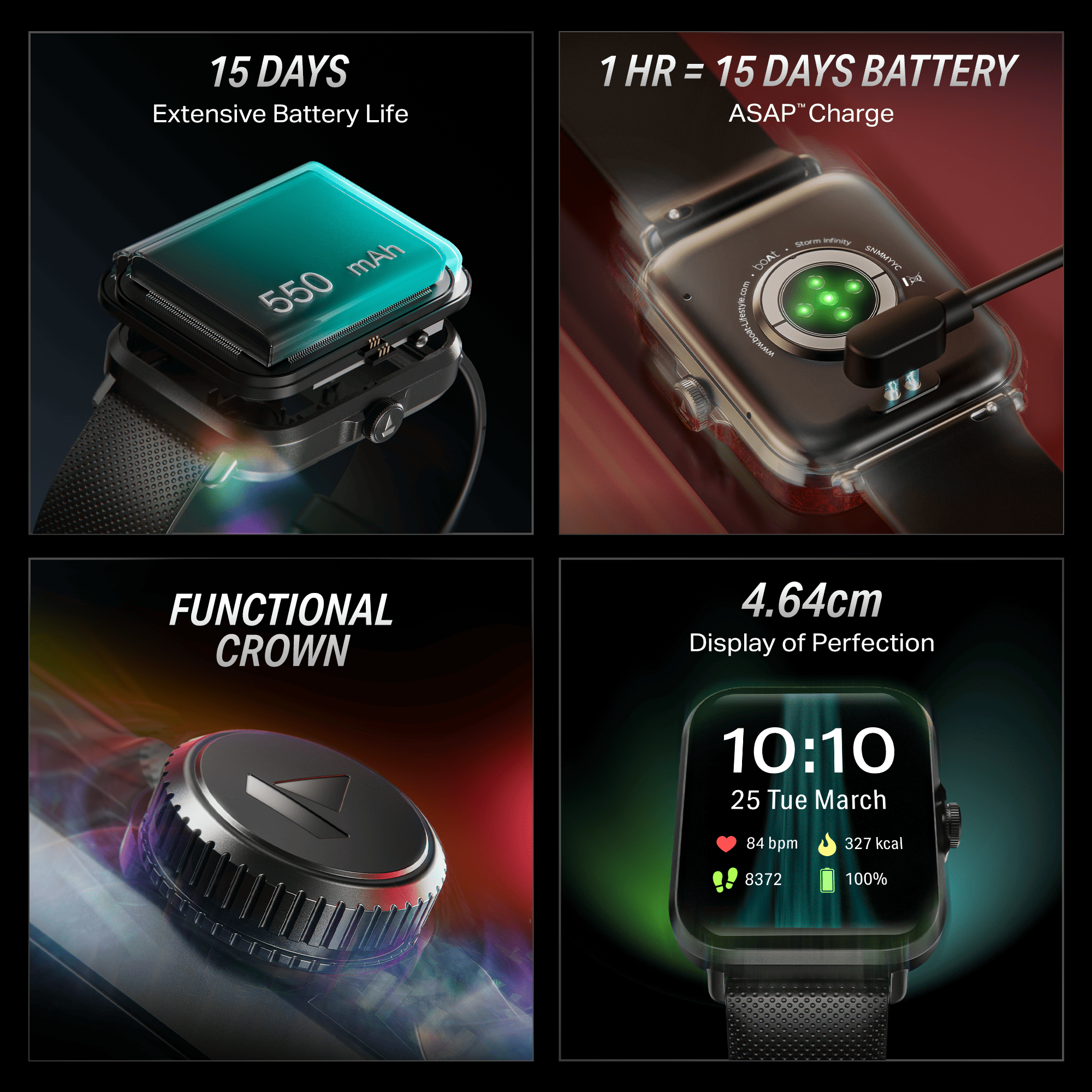#Color_Active Black boAt Storm Infinity Smartwatch