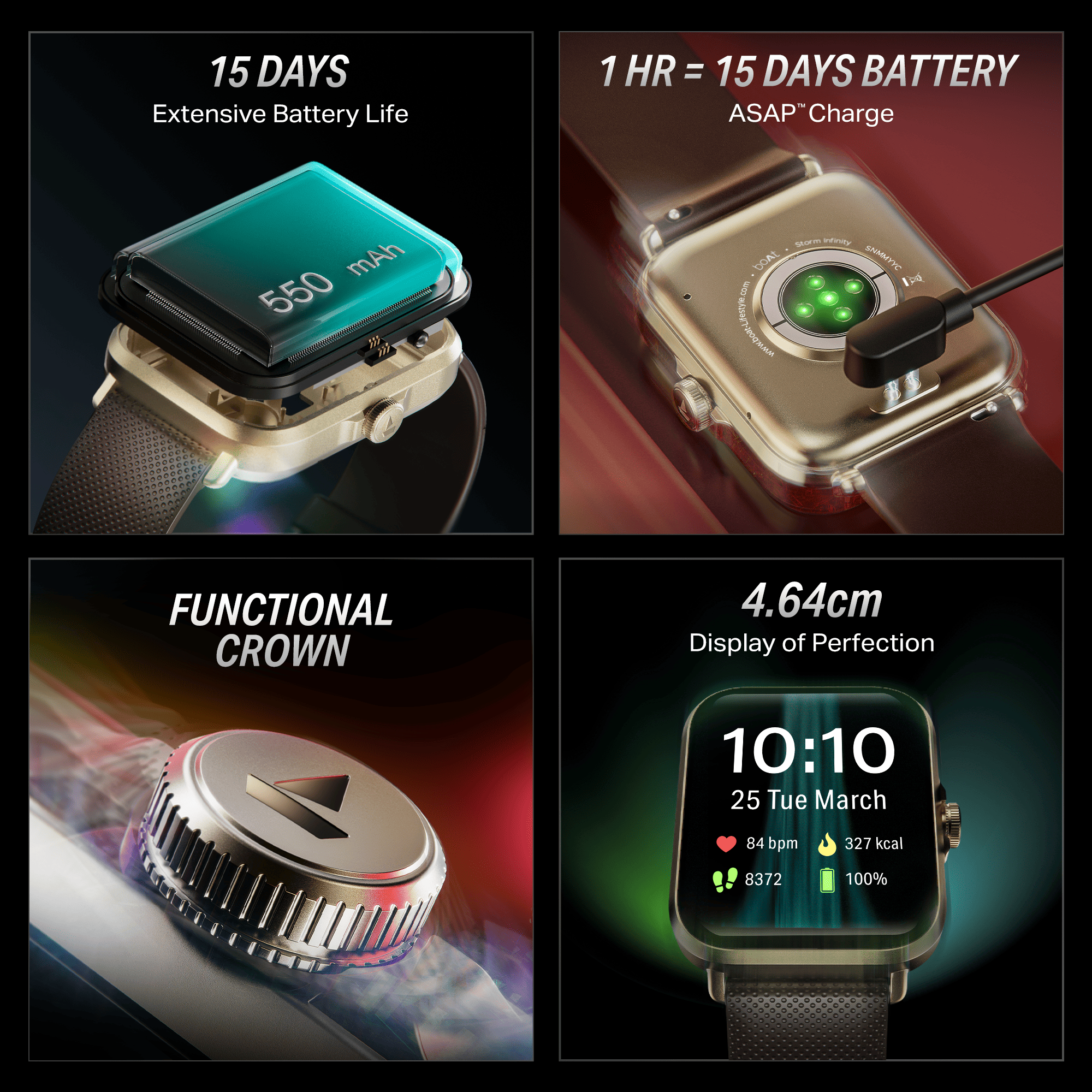 #Color_Brown boAt Storm Infinity Smartwatch