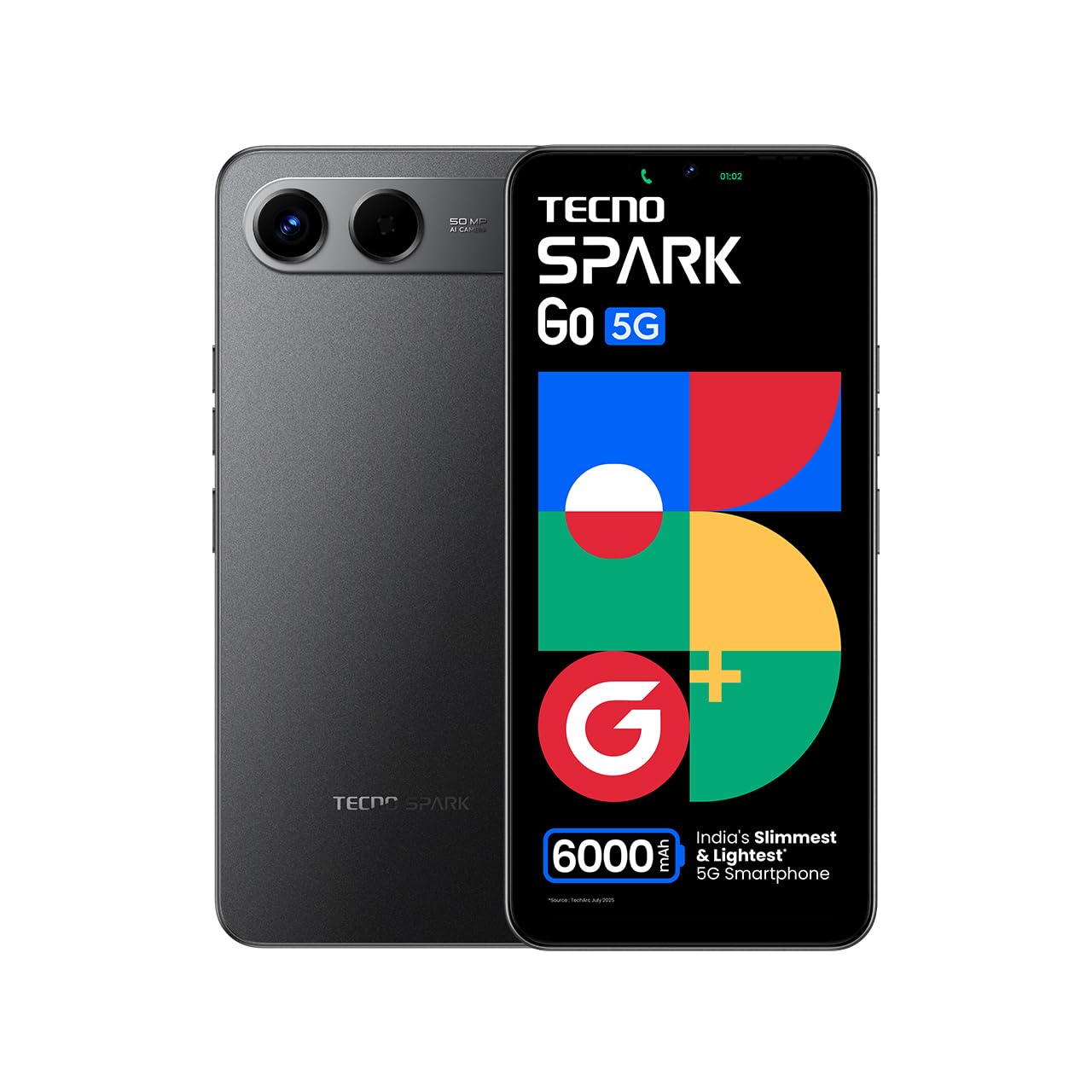 Spark GO 5G (4GB+128GB) | India’s lightest 6000mAh Phone | Up to Double 5G Speed* | No Network Communication | Ella AI with Indian Languages Support* | IP64