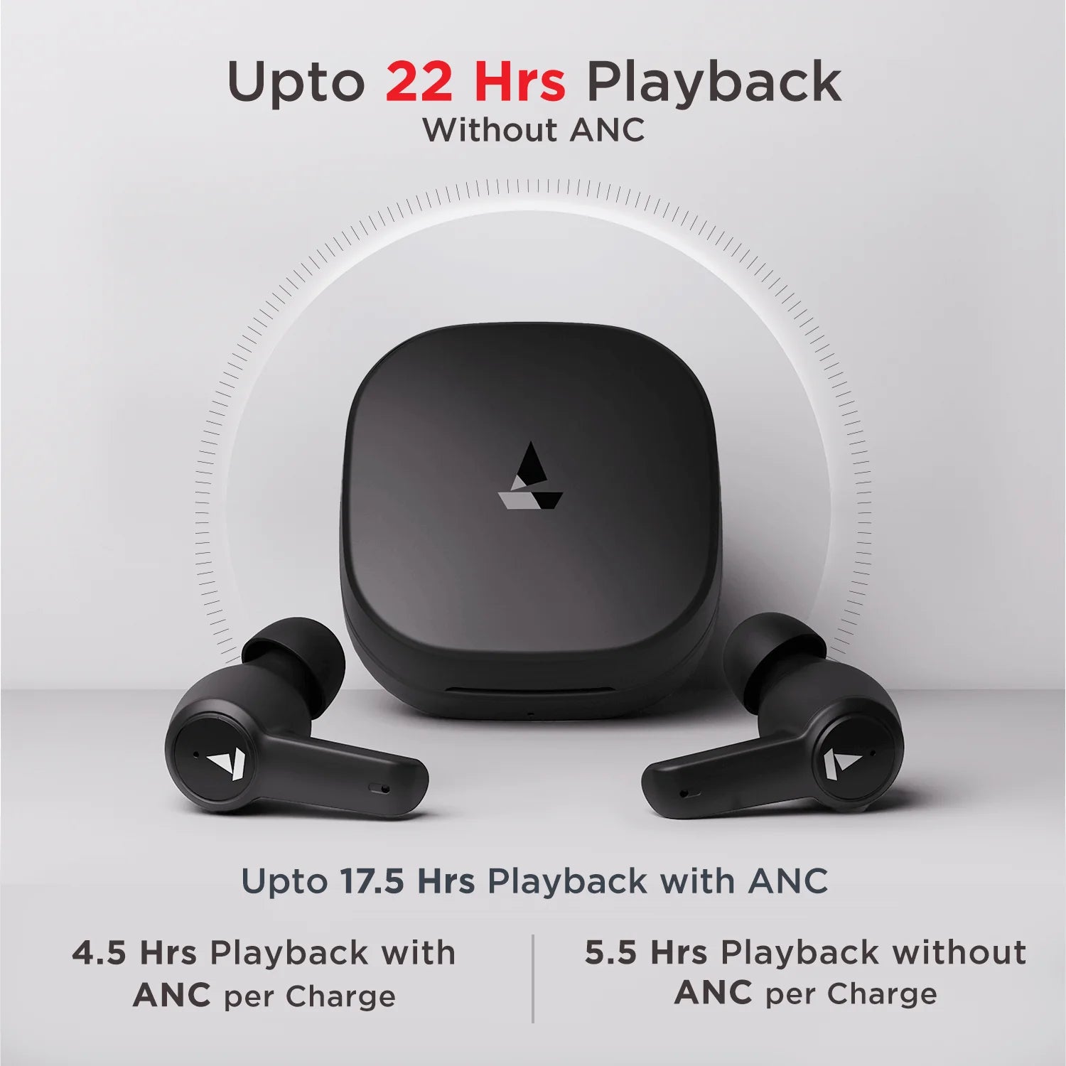 boAt Airdopes 411 ANC in Ear TWS Earbuds with Active Noise Cancellation, Upto 17.5 Hours Playback and ASAP Charge (Black Storm, True Wireless)
