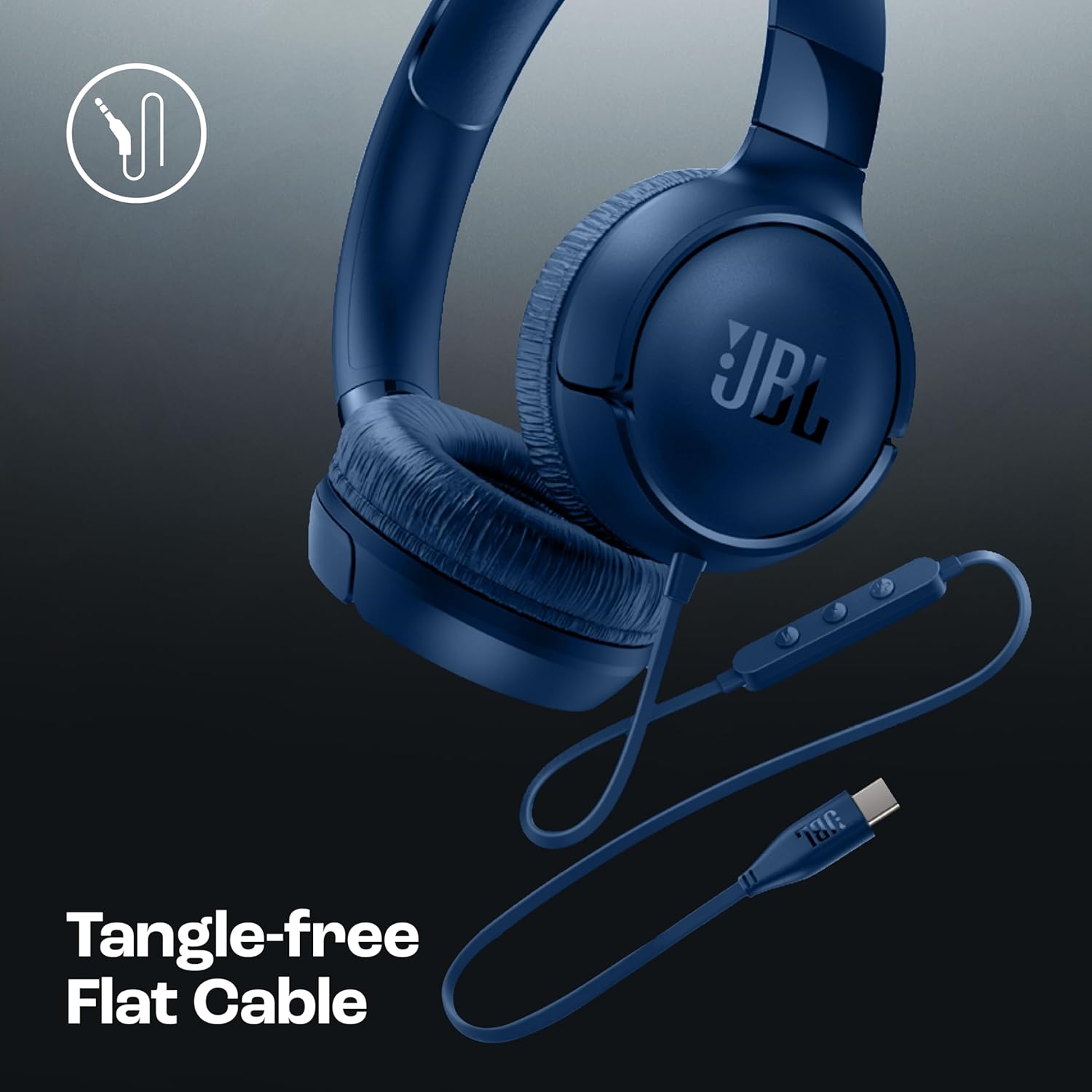 JBL Tune 520C On Ear Type C Wired Headphone, Pure Bass Sound,3-Button Remote with Microphone,Comfort Fit and Foldable Design