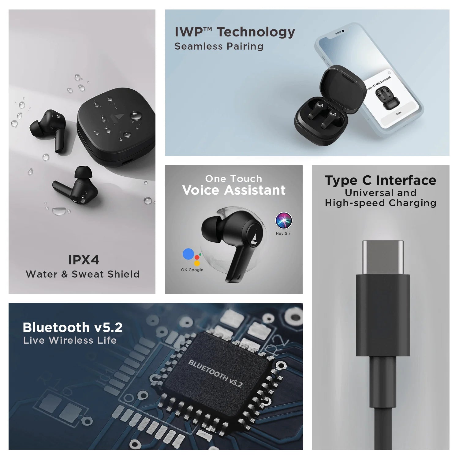 boAt Airdopes 411 ANC in Ear TWS Earbuds with Active Noise Cancellation, Upto 17.5 Hours Playback and ASAP Charge (Black Storm, True Wireless)