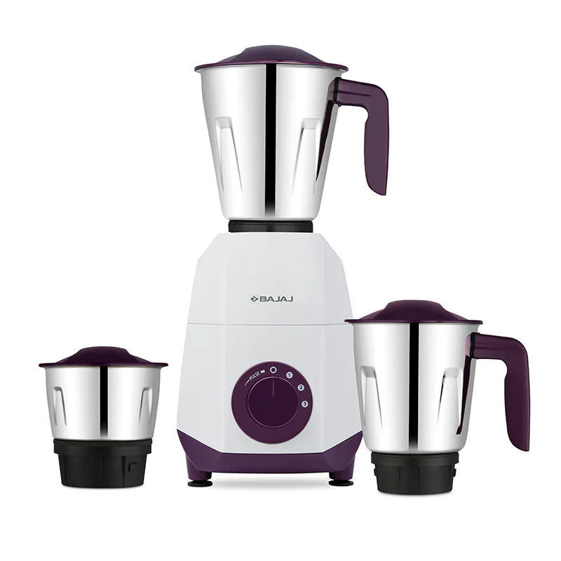 New BAJAJ Ninja Series Carve 750 Mixer Grinder (3 Jars- White Purple)