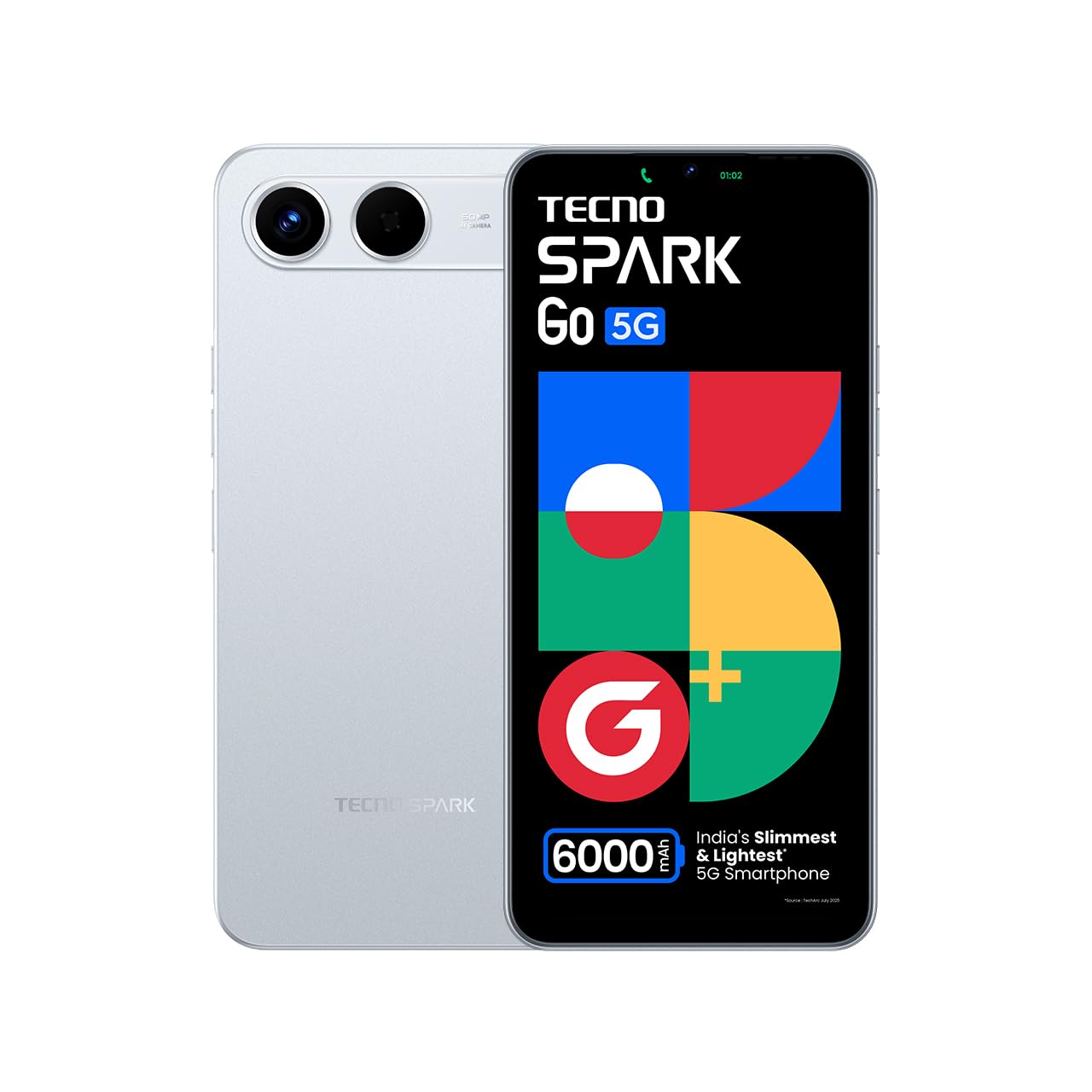 Spark GO 5G (4GB+128GB) | India’s lightest 6000mAh Phone | Up to Double 5G Speed* | No Network Communication | Ella AI with Indian Languages Support* | IP64
