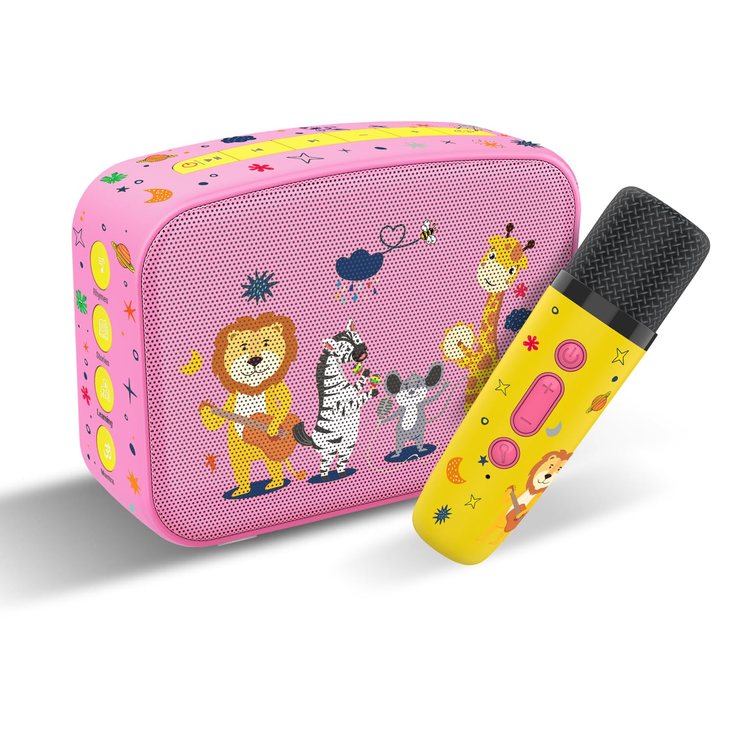 Saregama Carvaan Mini Kids with Wireless Mic - 300+ Pre-Loaded Stories, Rhymes, Learnings and Mantras with Rechargeable Battery/Bluetooth/USB/Aux in-Out/Play in Loop