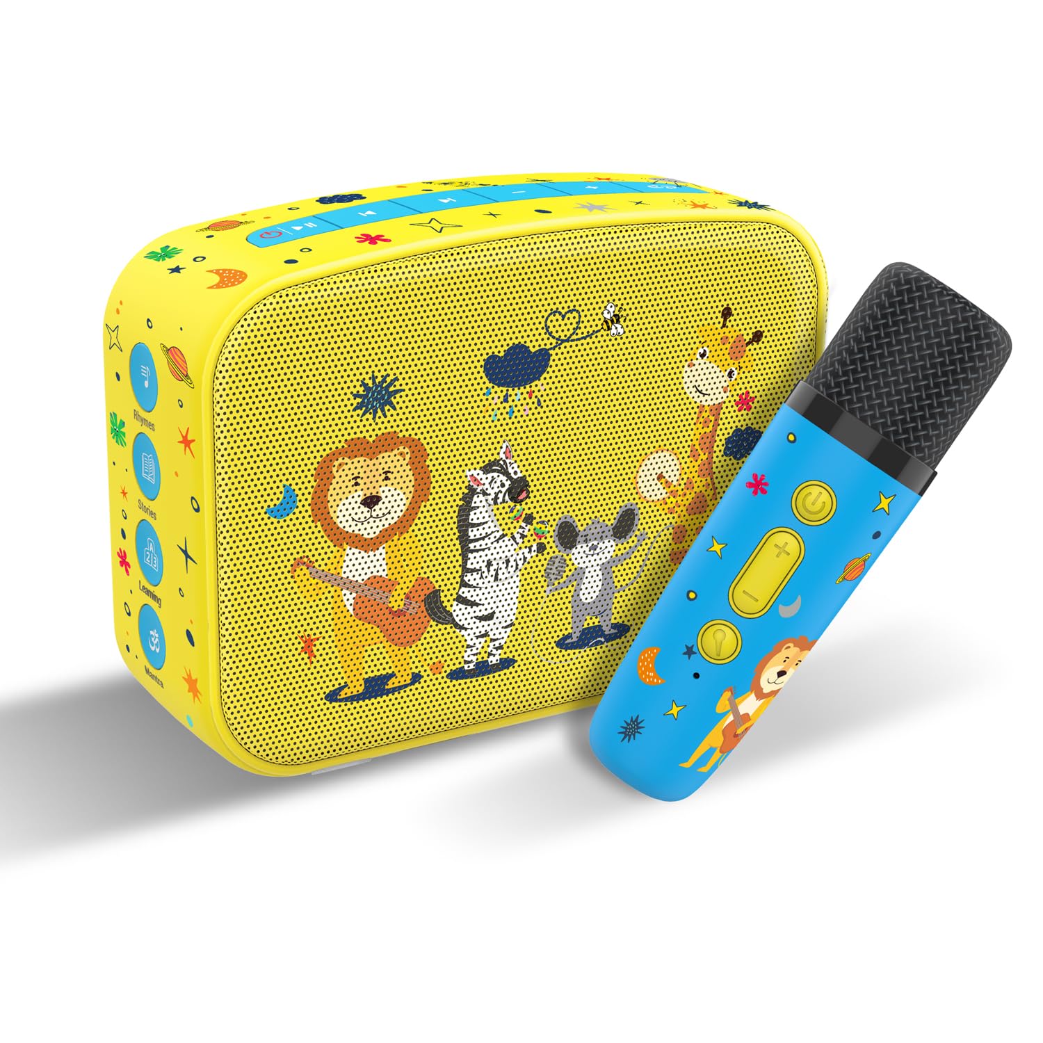 Saregama Carvaan Mini Kids with Wireless Mic - 300+ Pre-Loaded Stories, Rhymes, Learnings and Mantras with Rechargeable Battery/Bluetooth/USB/Aux in-Out/Play in Loop
