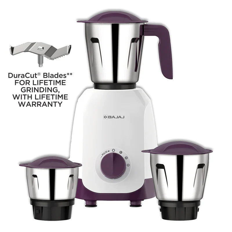 Bajaj Ninja Series Elegance 500W- 3 Jar with DuraCut® Blade