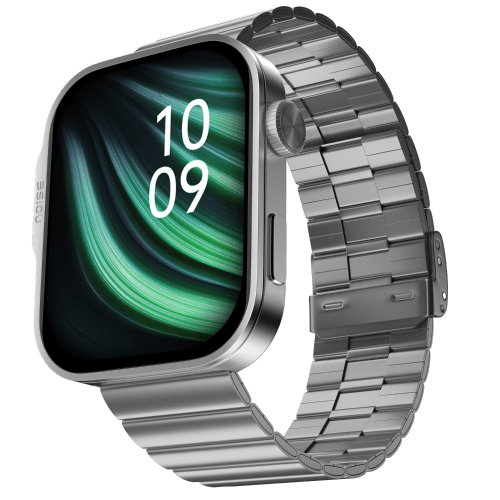 ColorFit Caliber 3 Plus Smartwatch, Bright and Brilliant 1.96 Amoled Display, Metal Strap ,Long-Lasting Battery