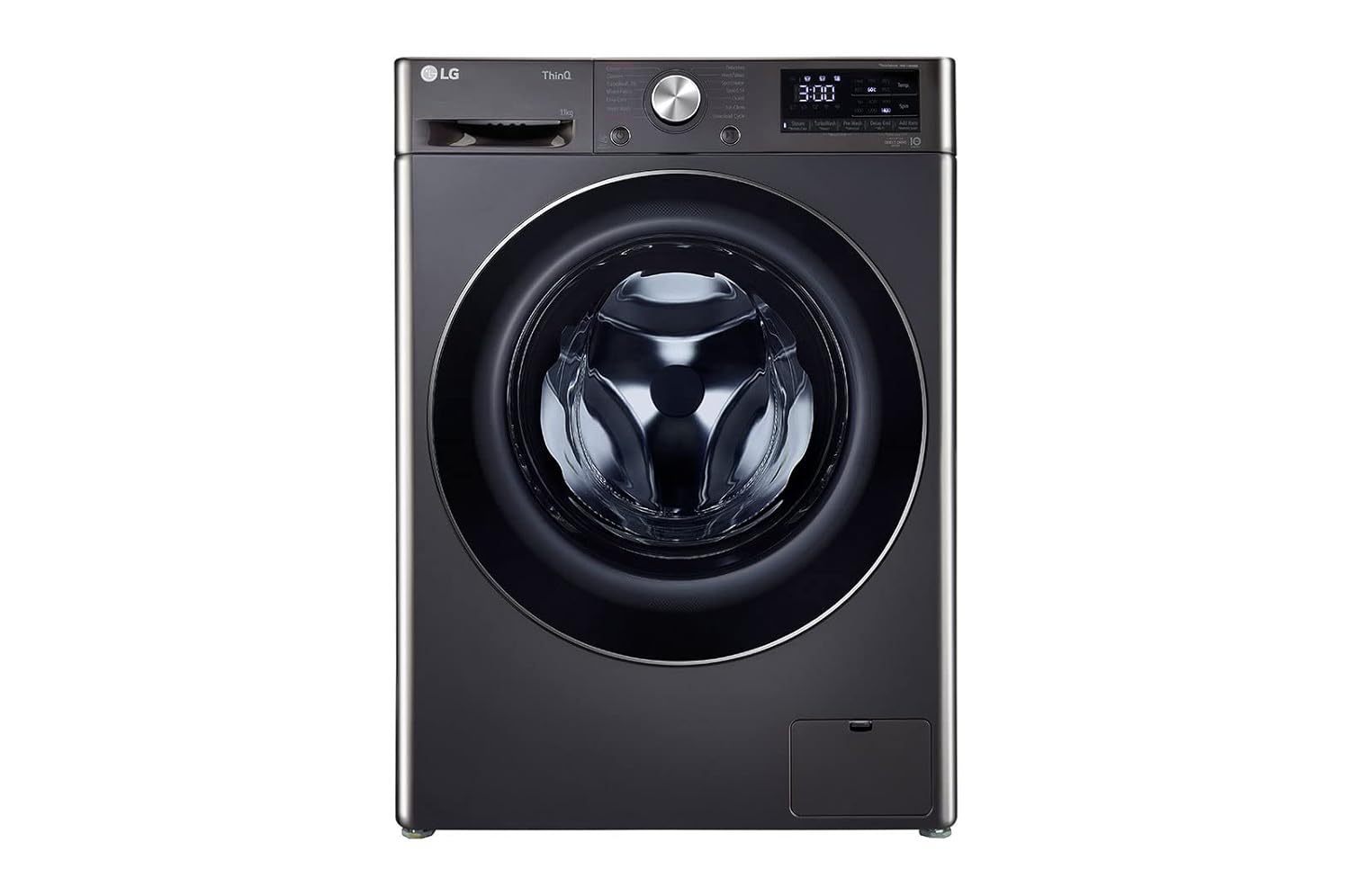 LG 11 Kg 5 Star Inverter Wi-Fi Fully-Automatic Front Load Washing Machine with In-Built Heater (FHP1411Z9B- Black VCM- AI DD Technology- 1400 RPM & Steam+)