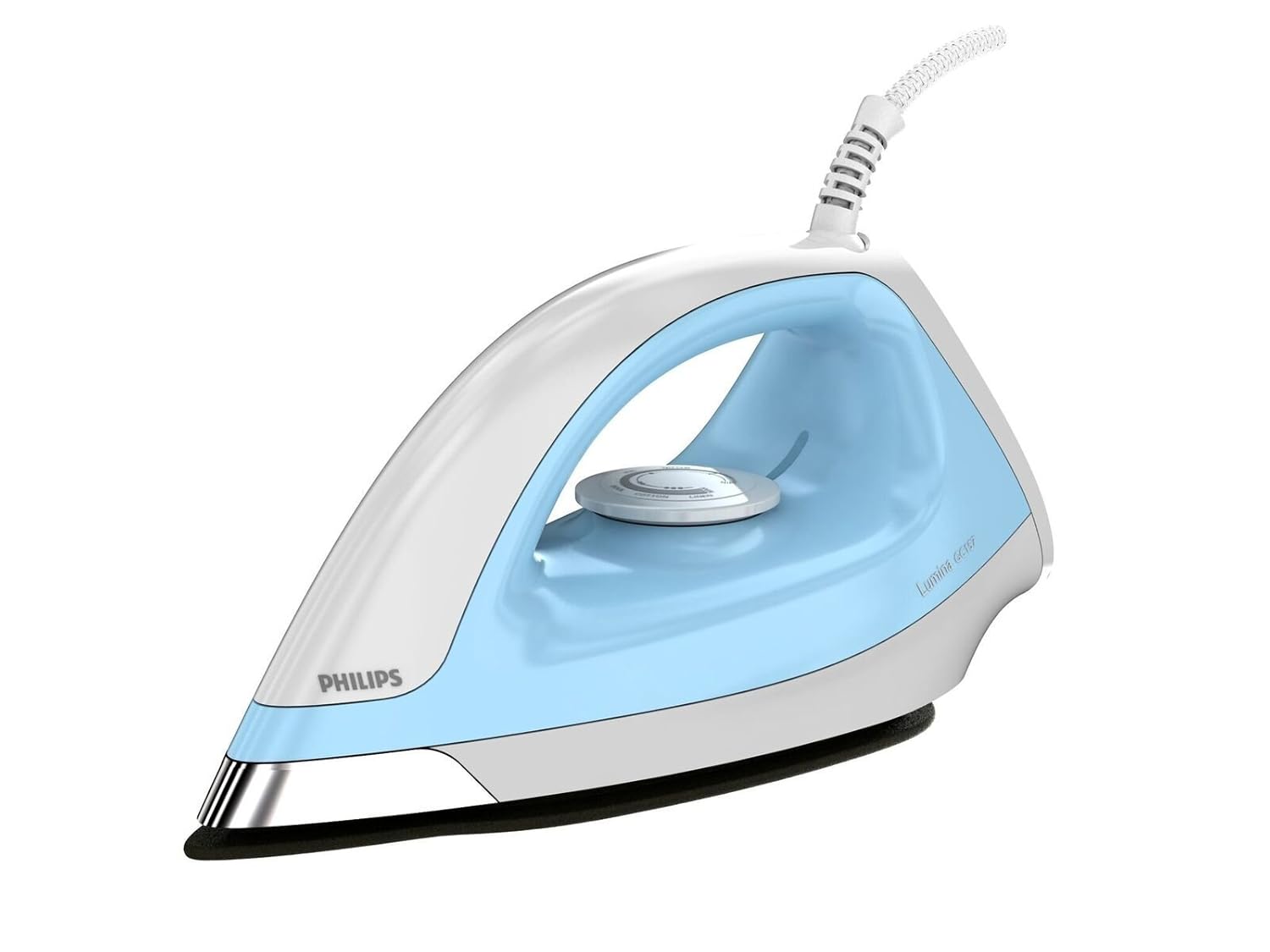 Philips GC157/02 Dry Iron – 1100W Powerful Heating- Non Stick Soleplate- Precision Tip- and Stylish White/Blue Design