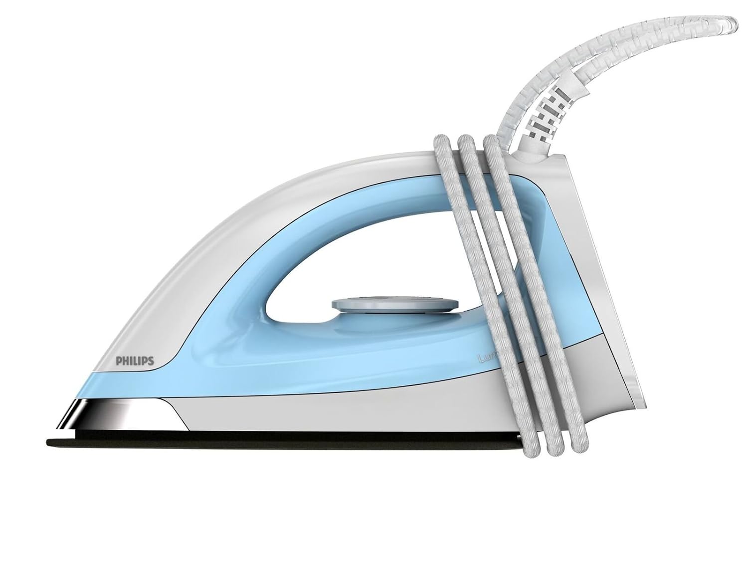 Philips GC157/02 Dry Iron – 1100W Powerful Heating- Non Stick Soleplate- Precision Tip- and Stylish White/Blue Design