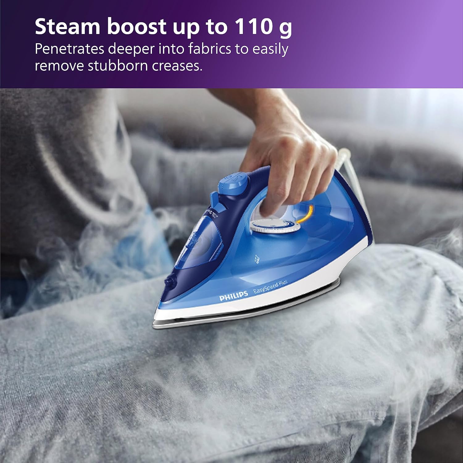 PHILIPS Steam Iron Gc2145/20 2200 Watts- From Worlds No.1 Ironing Brand*- Scratch Resistant Ceramic Soleplate- Steam Rate Of Up To 30 G/Min- 110 G Steam Boost- Drip Stop Technology